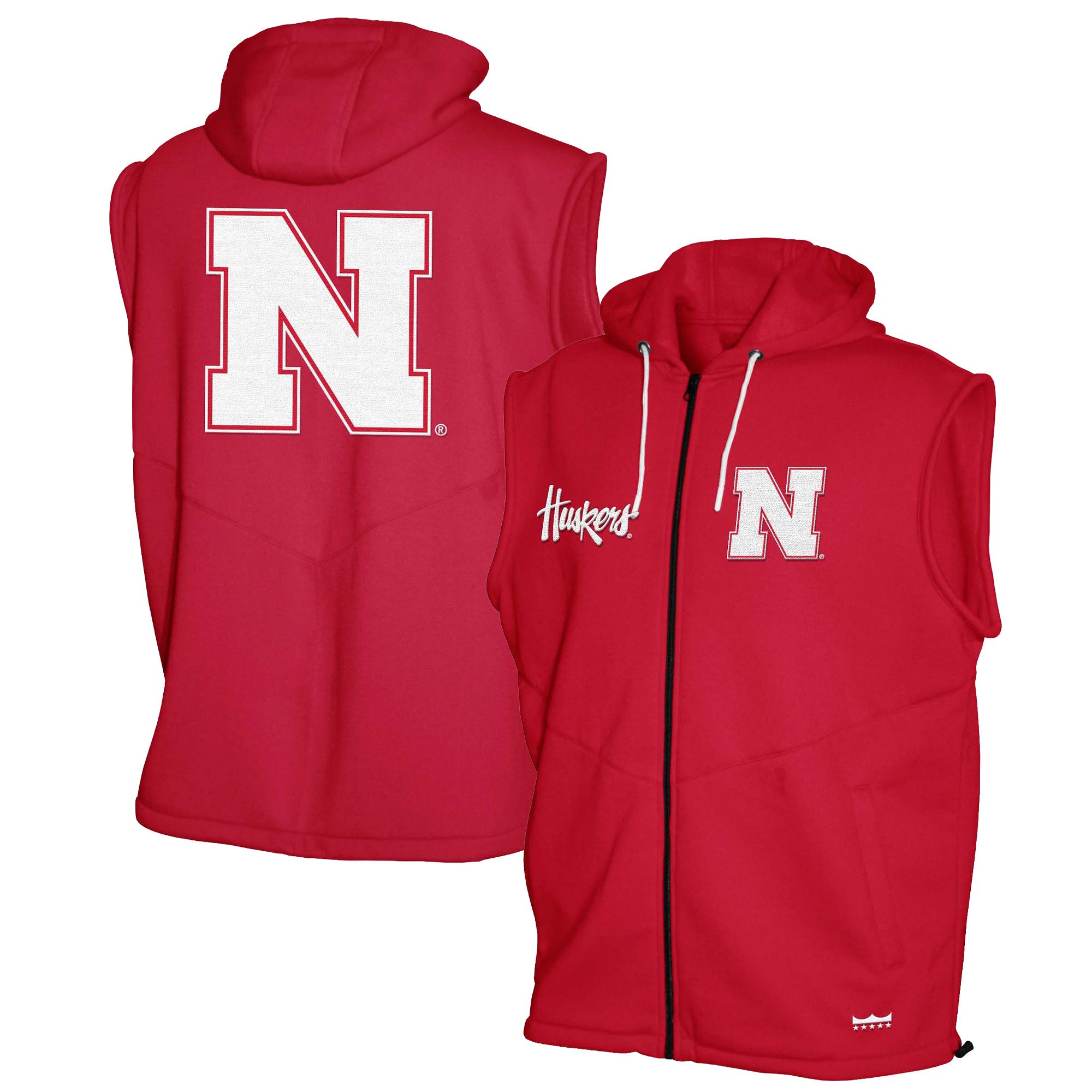 Franchise Club Men's Nebraska Cornhuskers Red Gym Fleece Vest
