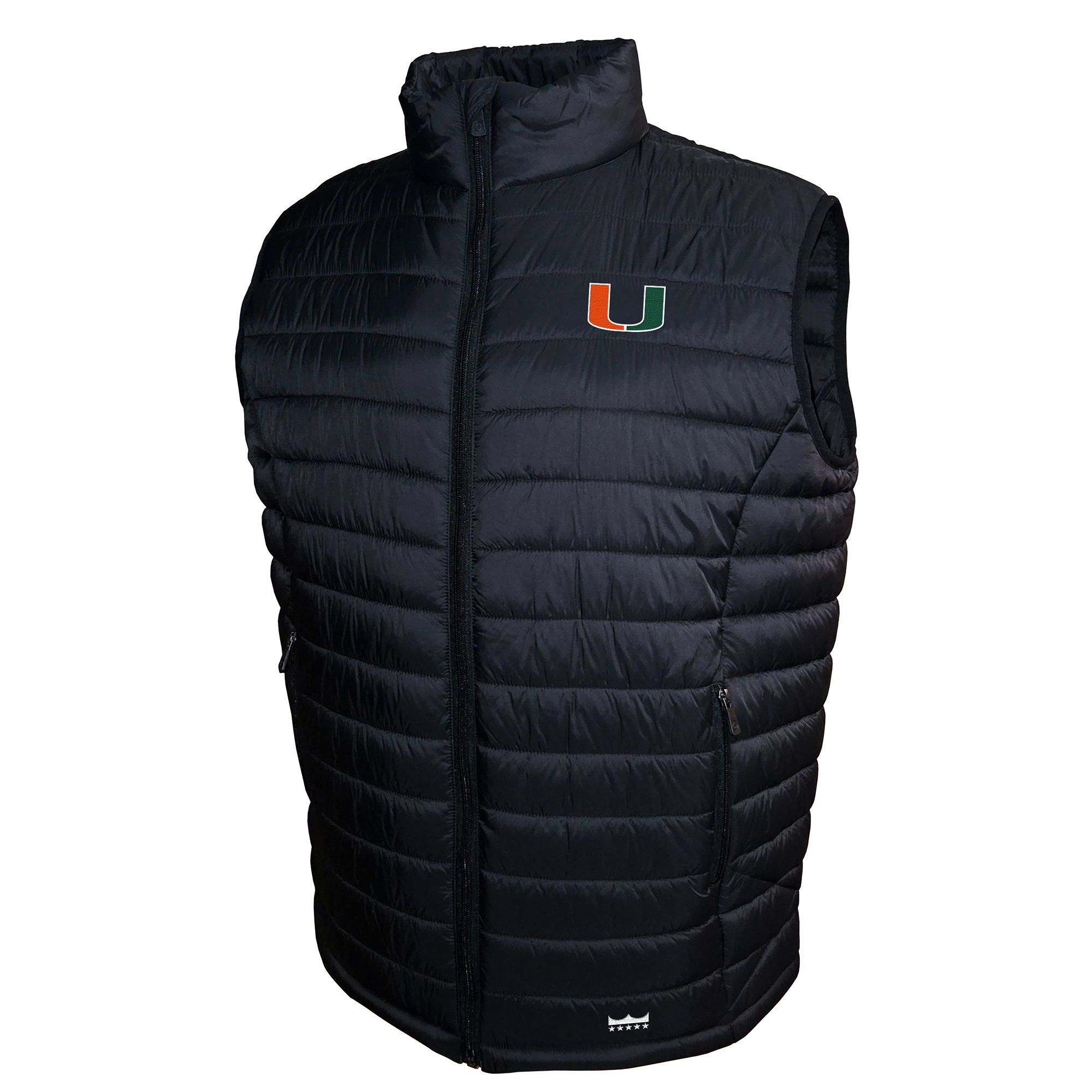 Franchise Club Men's Miami Hurricanes Black Packable Vest