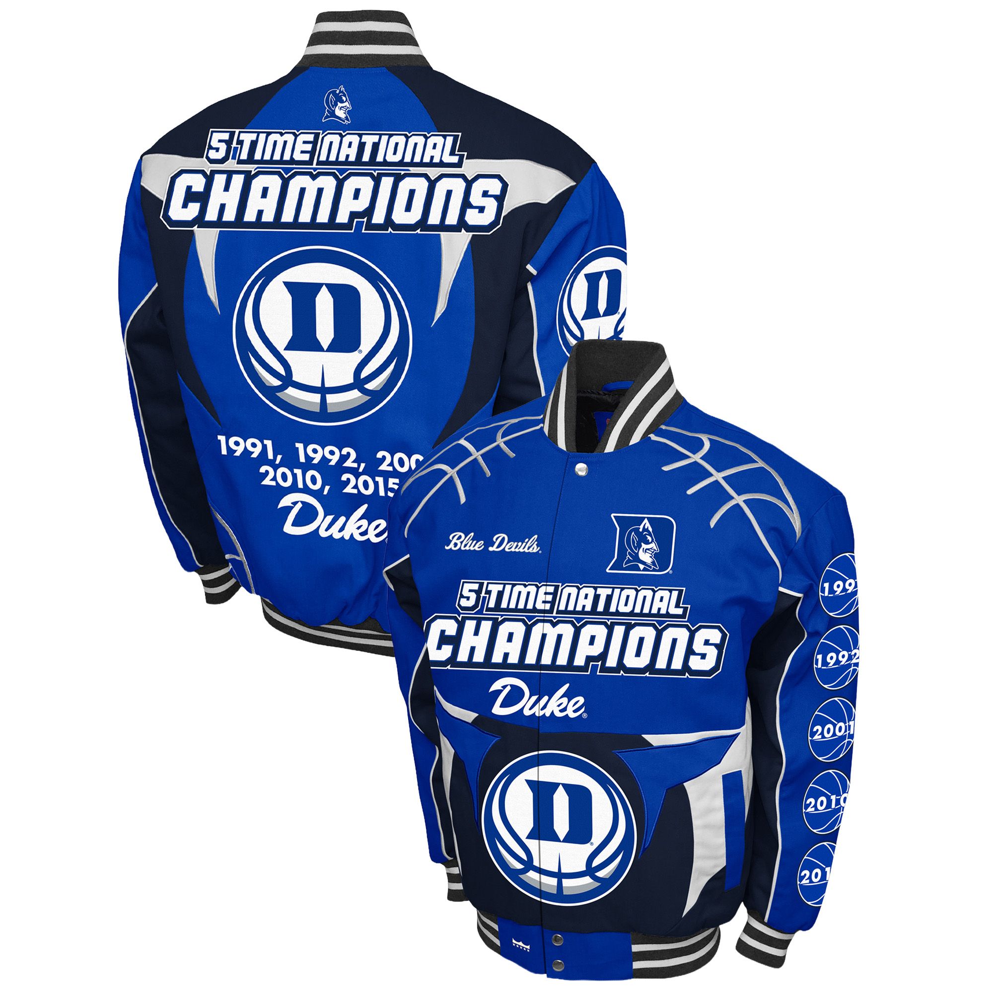 Franchise Club Men's Duke Blue Devils Royal Commemorative Cotton Twill Jacket