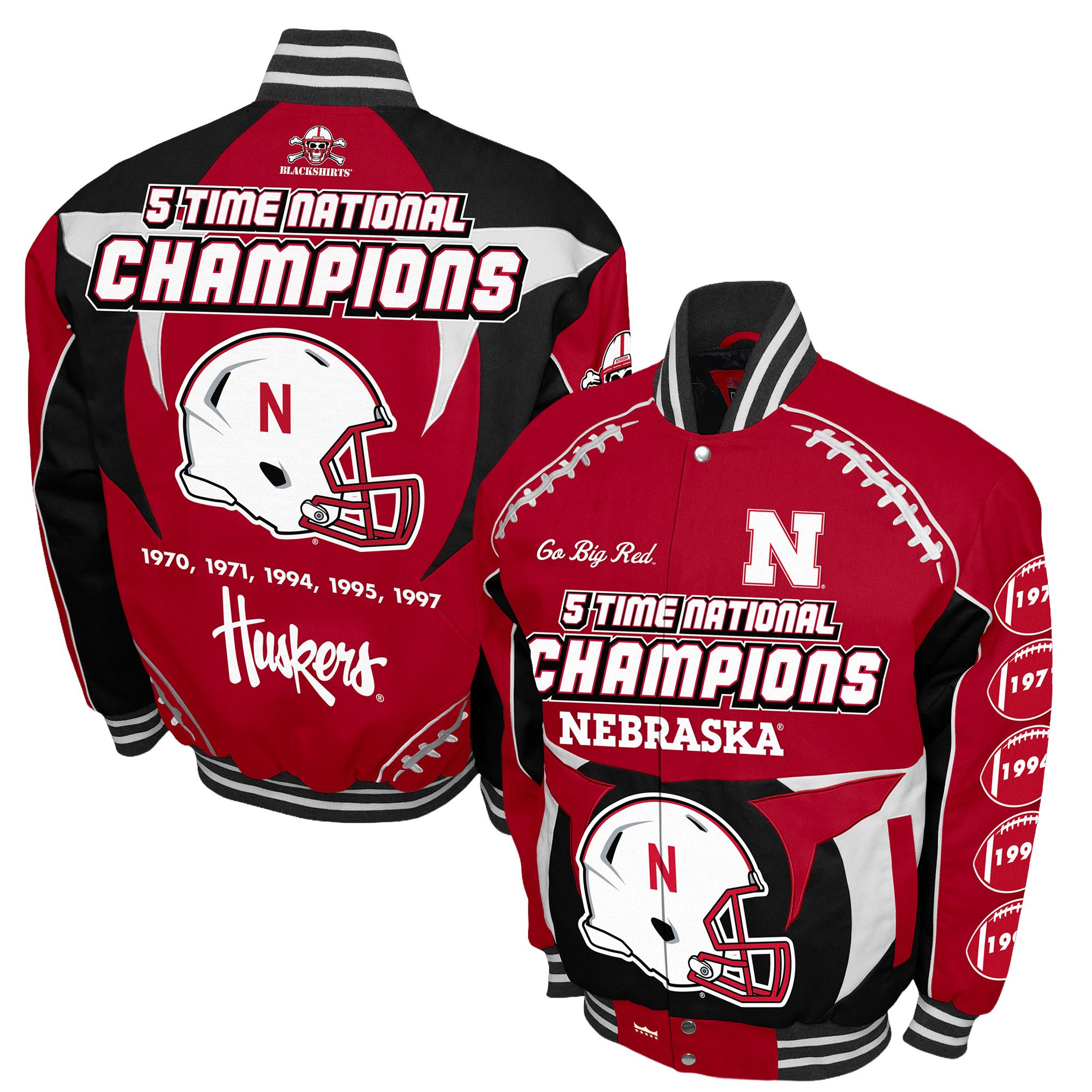 Franchise Club Men's Nebraska Cornhuskers Red Commemorative Cotton Twill Jacket