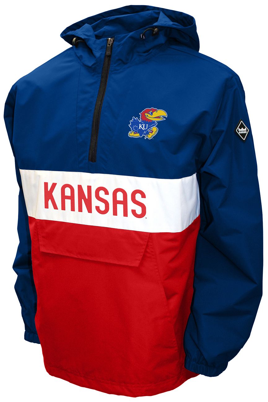 Franchise Club Men's Kansas Jayhawks Royal Beta Anorak Jacket
