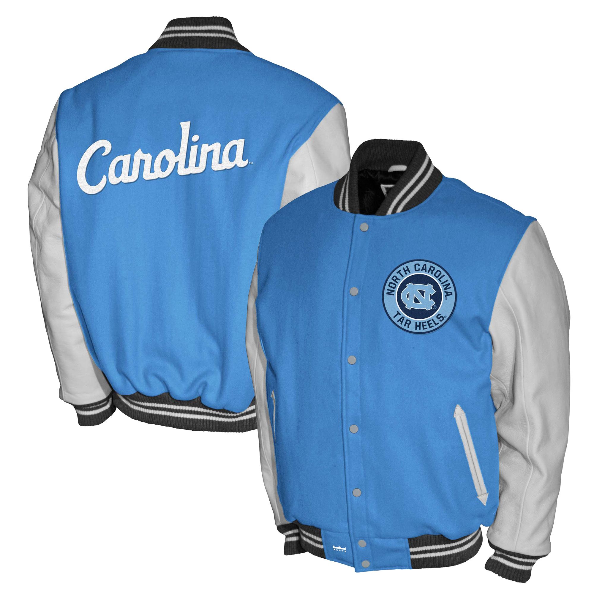 Franchise Club Men's North Carolina Tar Heels Carolina Blue Club Fleece Varsity Jacket