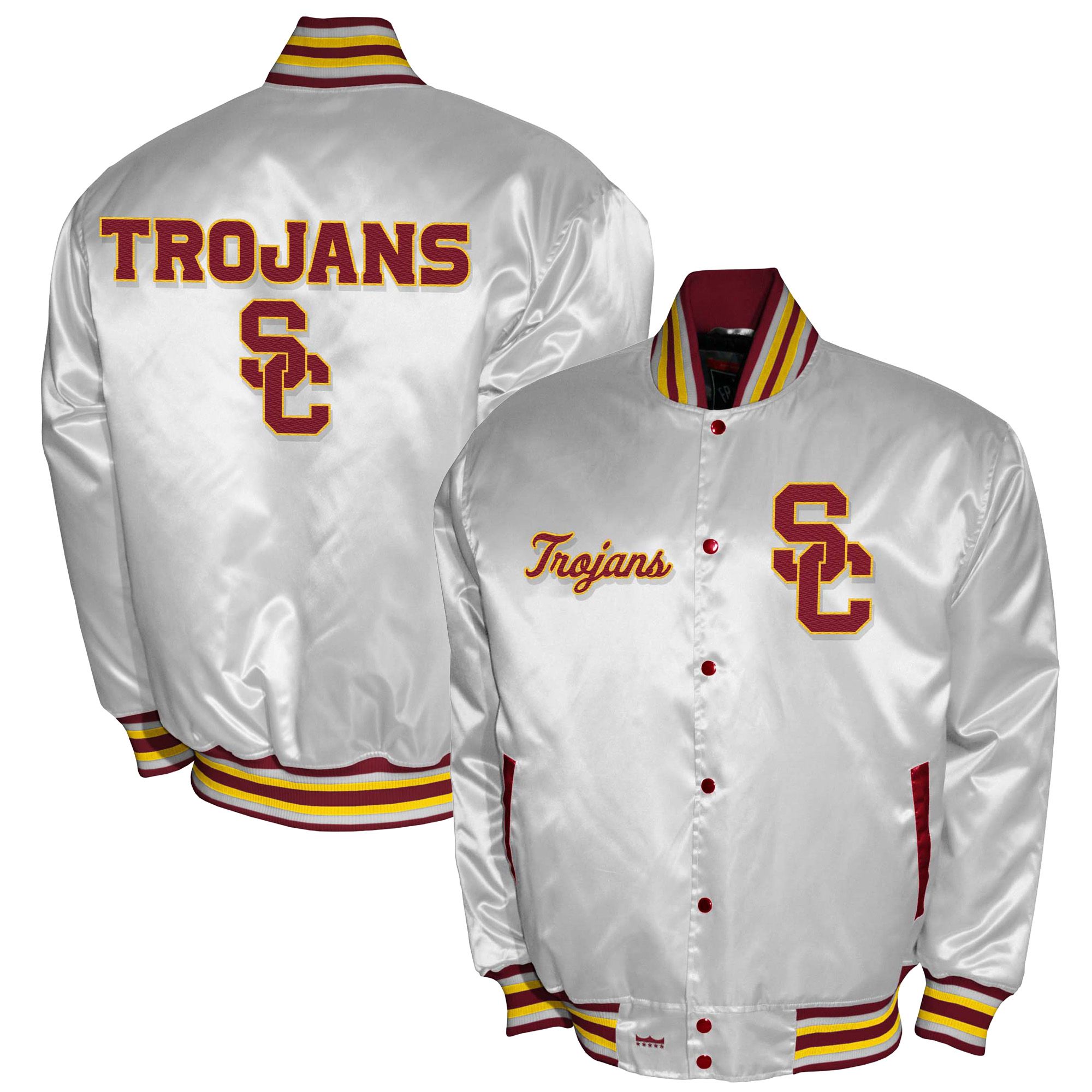 Franchise Club Men's USC Trojans White Satin Jacket