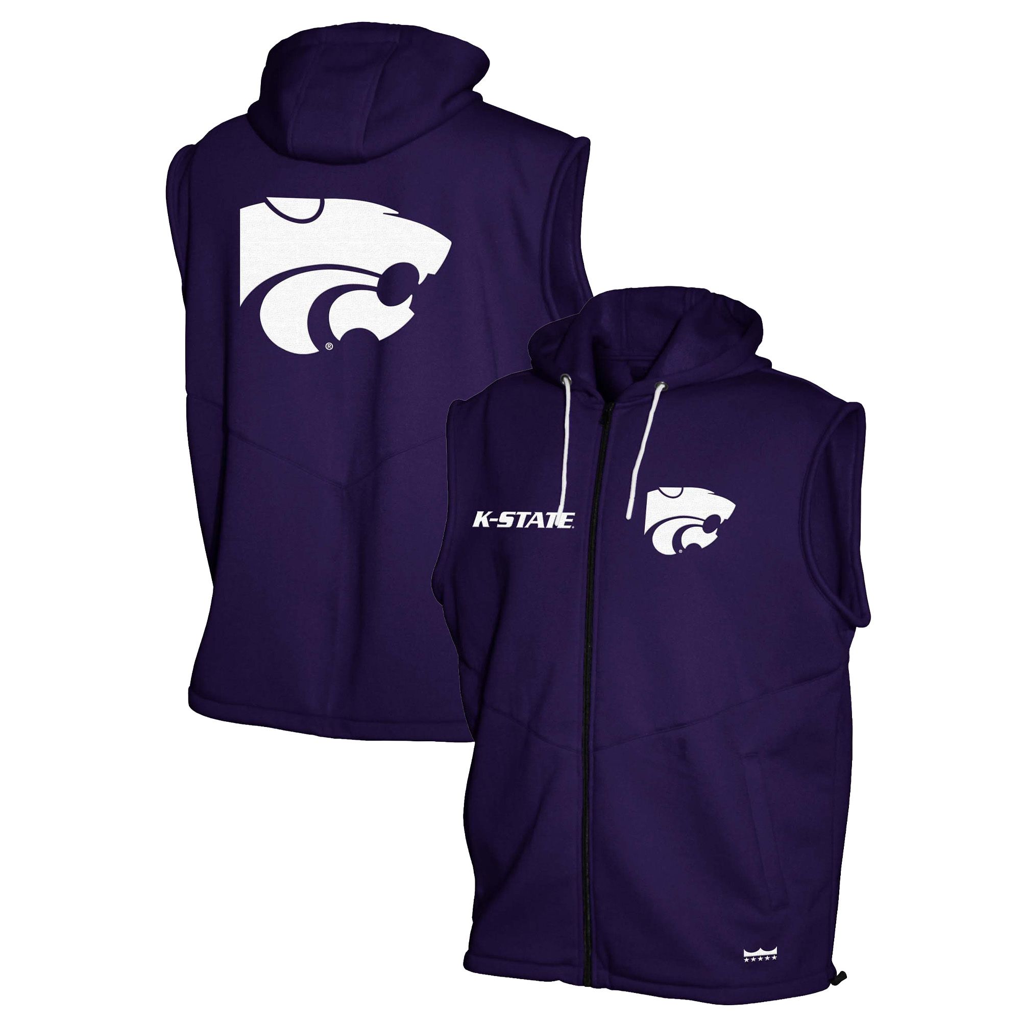 Franchise Club Men's Kansas State Wildcats Purple Gym Fleece Vest
