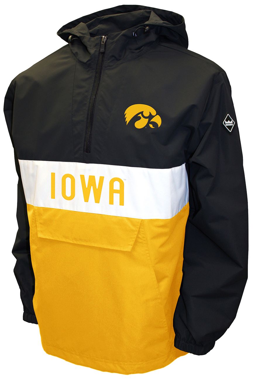 Franchise Club Men's Iowa Hawkeyes Black Beta Anorak Jacket