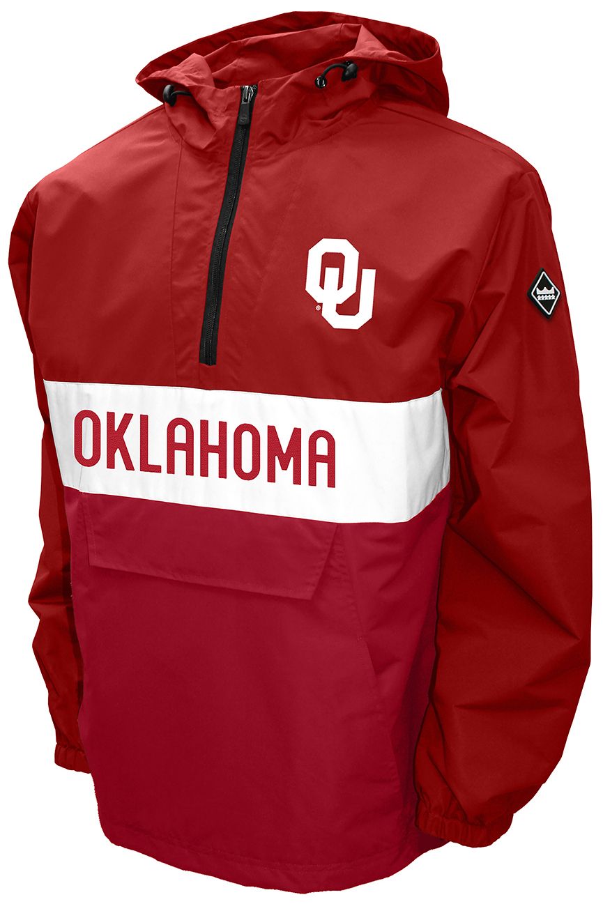 Franchise Club Men's Oklahoma Sooners Crimson Beta Anorak Jacket