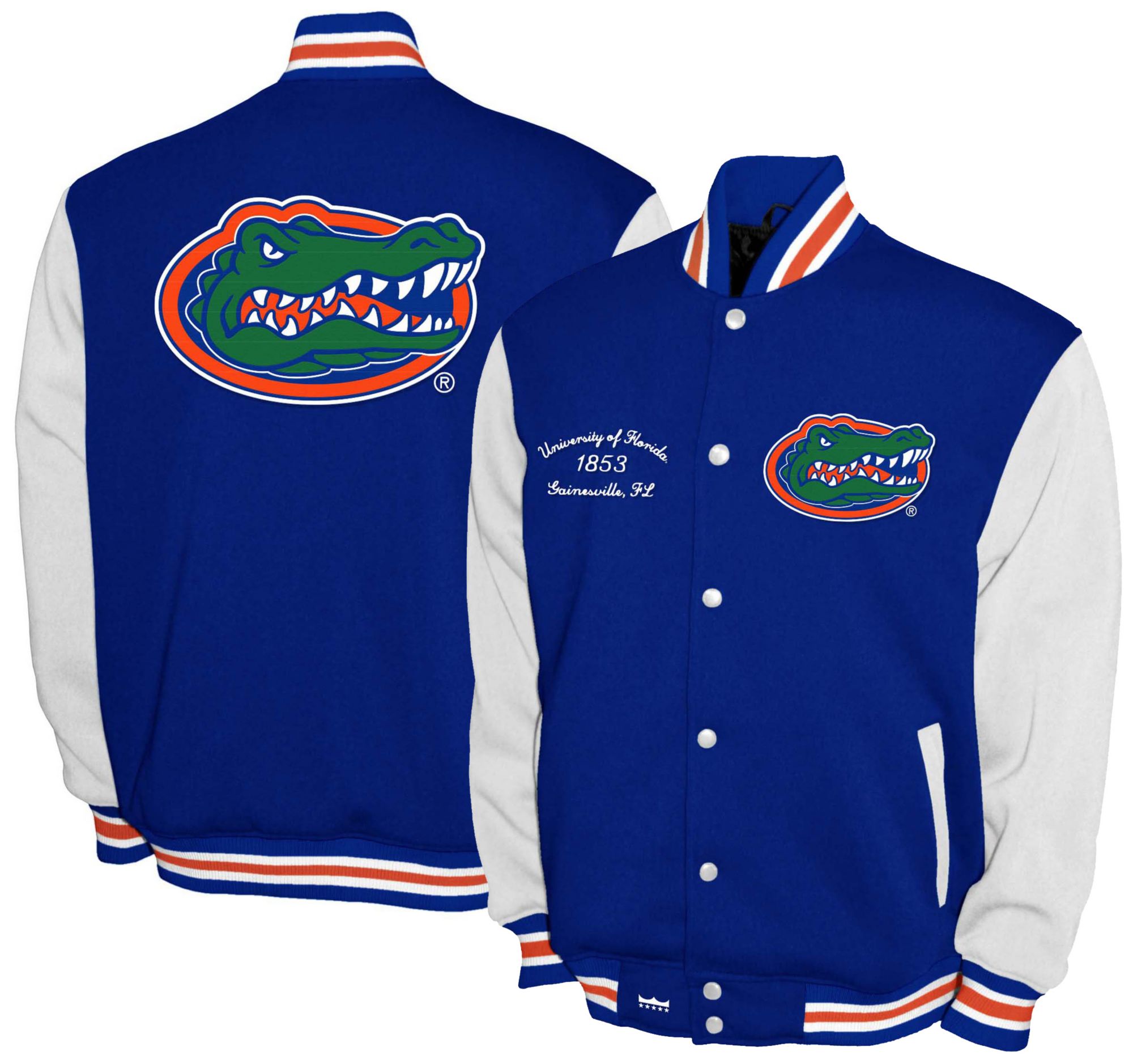 Franchise Club Men's Florida Gators Royal Fleece Varsity Jacket