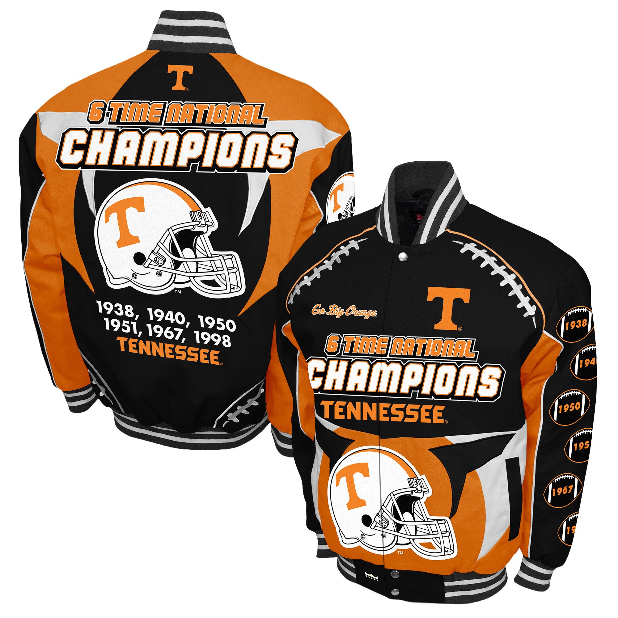 Franchise Club Men's Tennessee Volunteers Orange Commemorative Cotton Twill Jacket