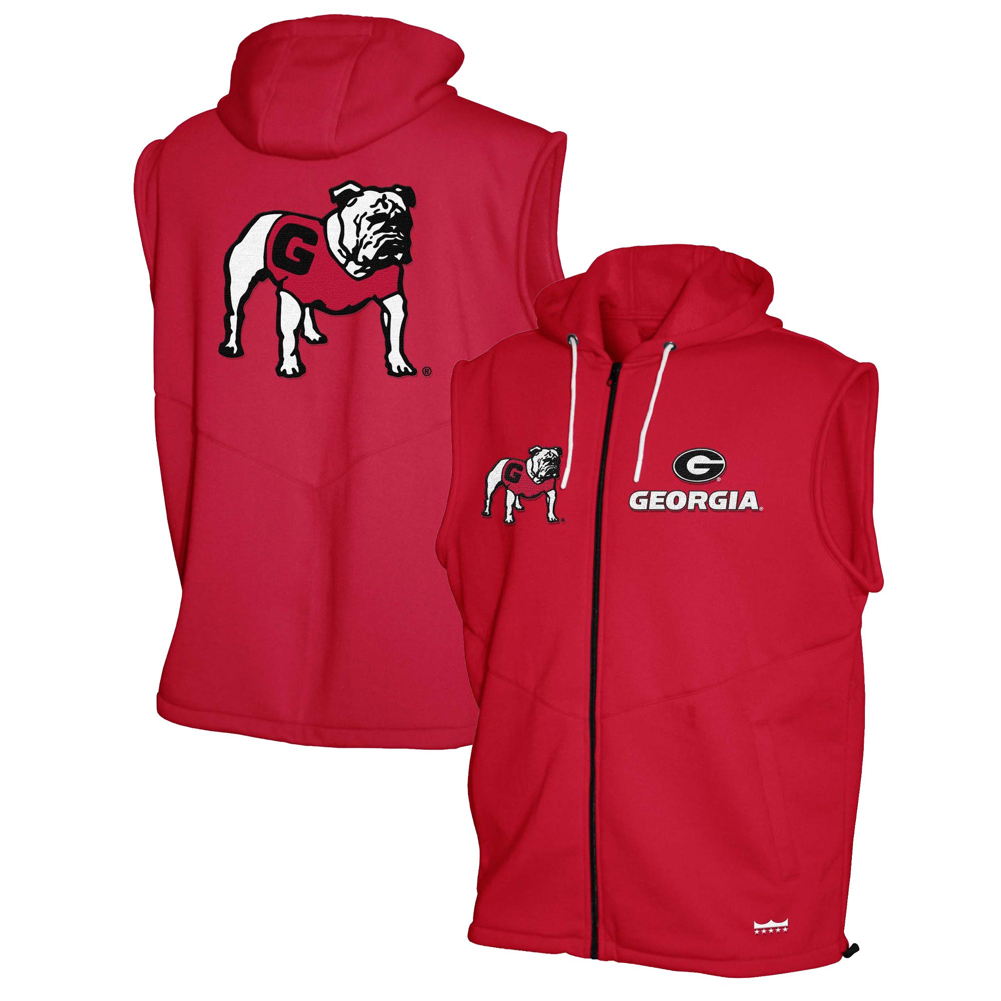 Franchise Club Men's Georgia Bulldogs Red Gym Fleece Vest