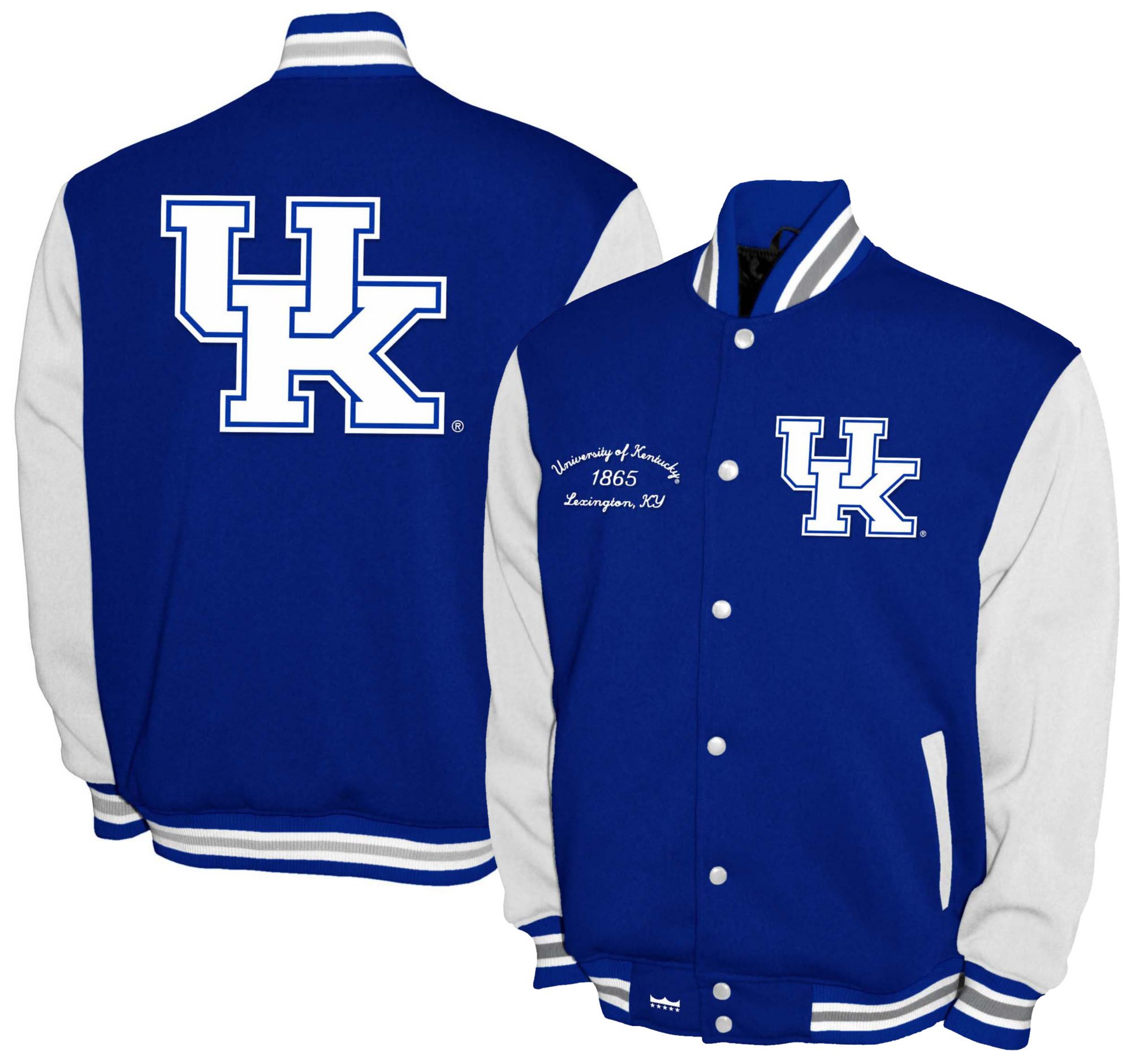 Franchise Club Men's Kentucky Wildcats Royal Fleece Varsity Jacket