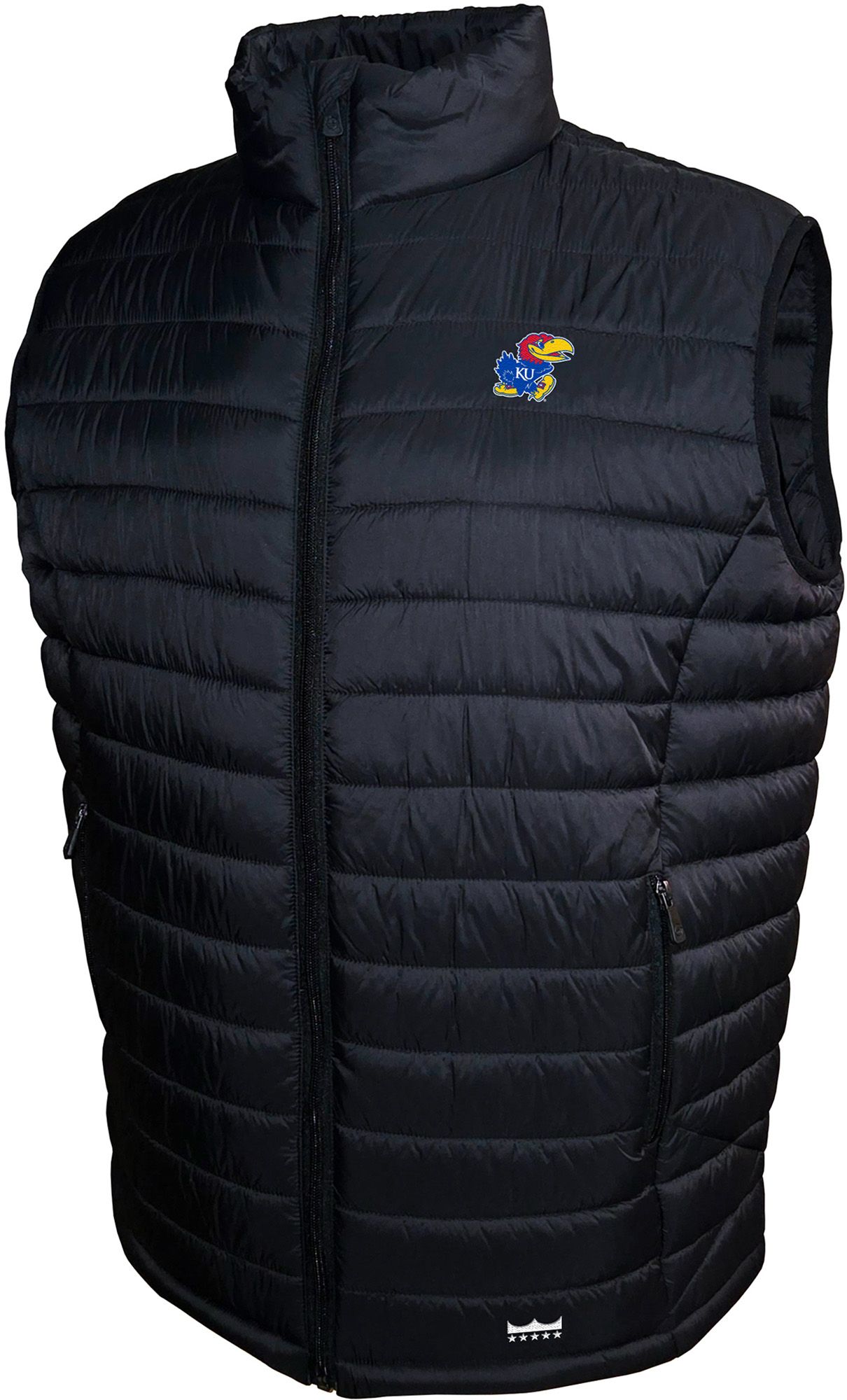 Franchise Club Men's Kansas Jayhawks Black Packable Vest, Medium