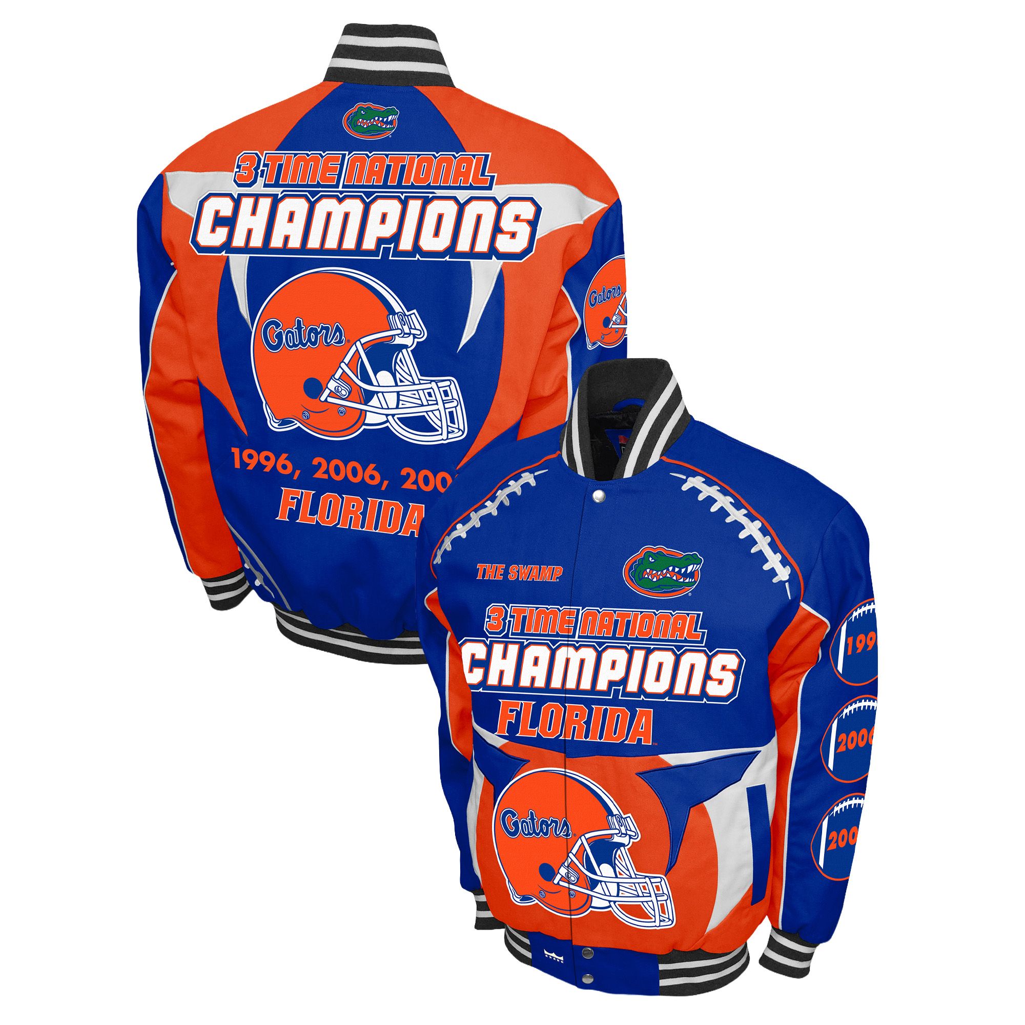 Franchise Club Men's Florida Gators Royal Commemorative Cotton Twill Jacket