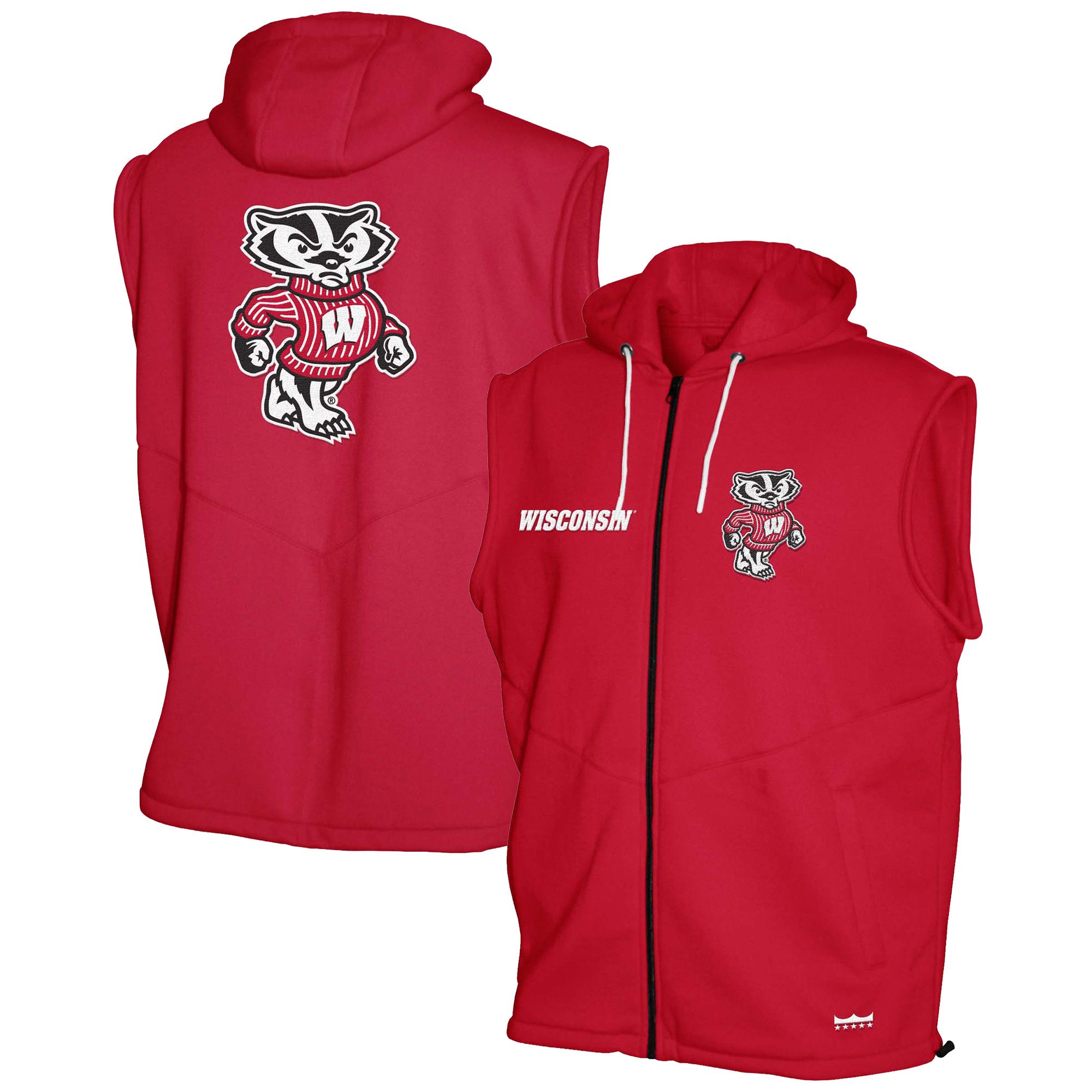 Franchise Club Men's Wisconsin Badgers Red Gym Fleece Vest