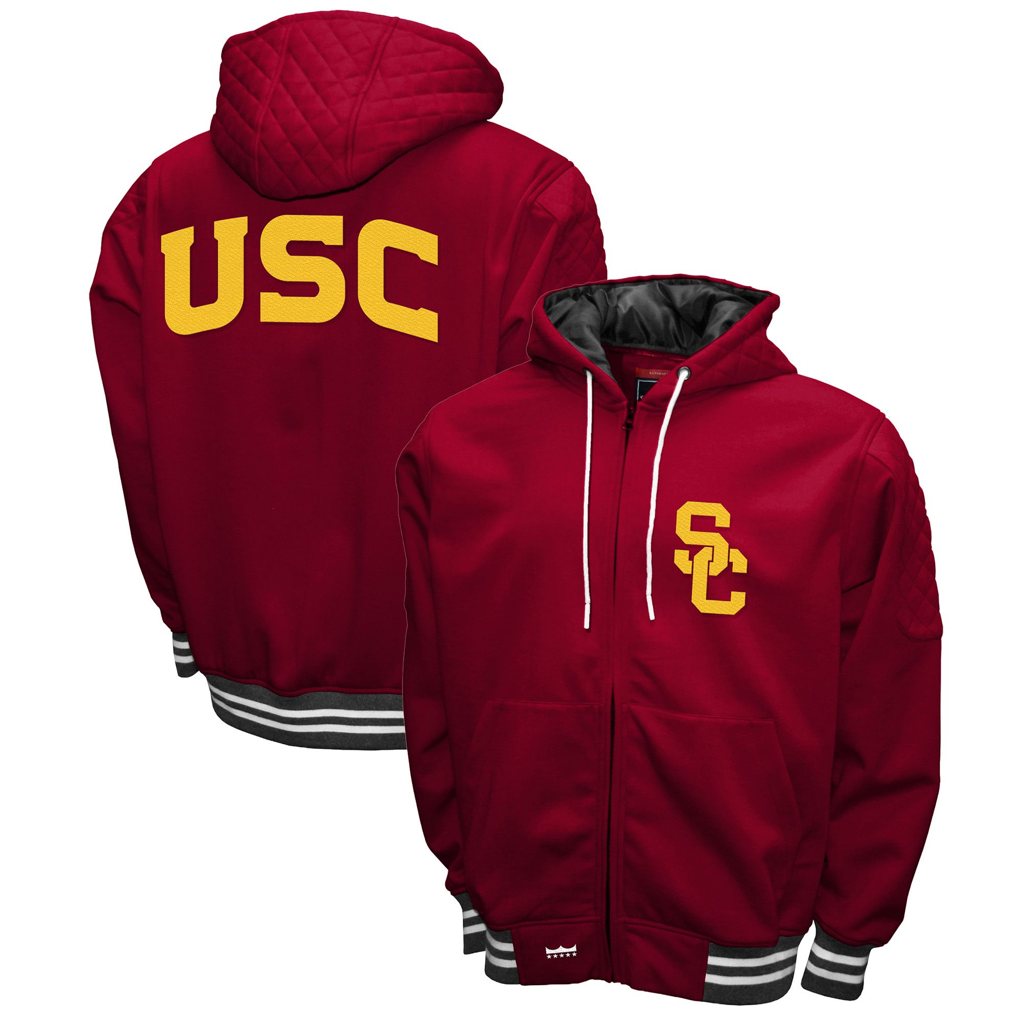 Franchise Club Men's USC Trojans Cardinal Grind Full-Zip Hoodie