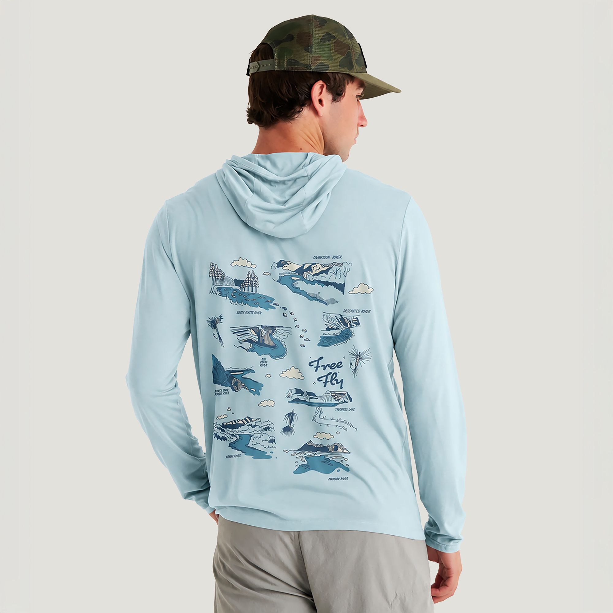 Free Fly Men's Bamboo Lightweight Graphic Hoodie