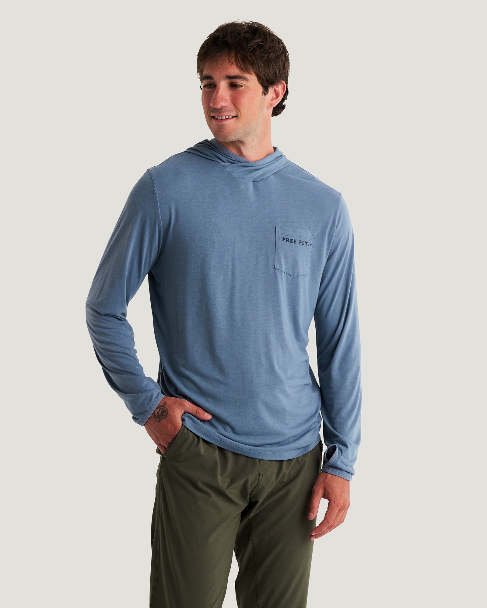 Free Fly Men's Bamboo Lightweight Graphic Hoodie