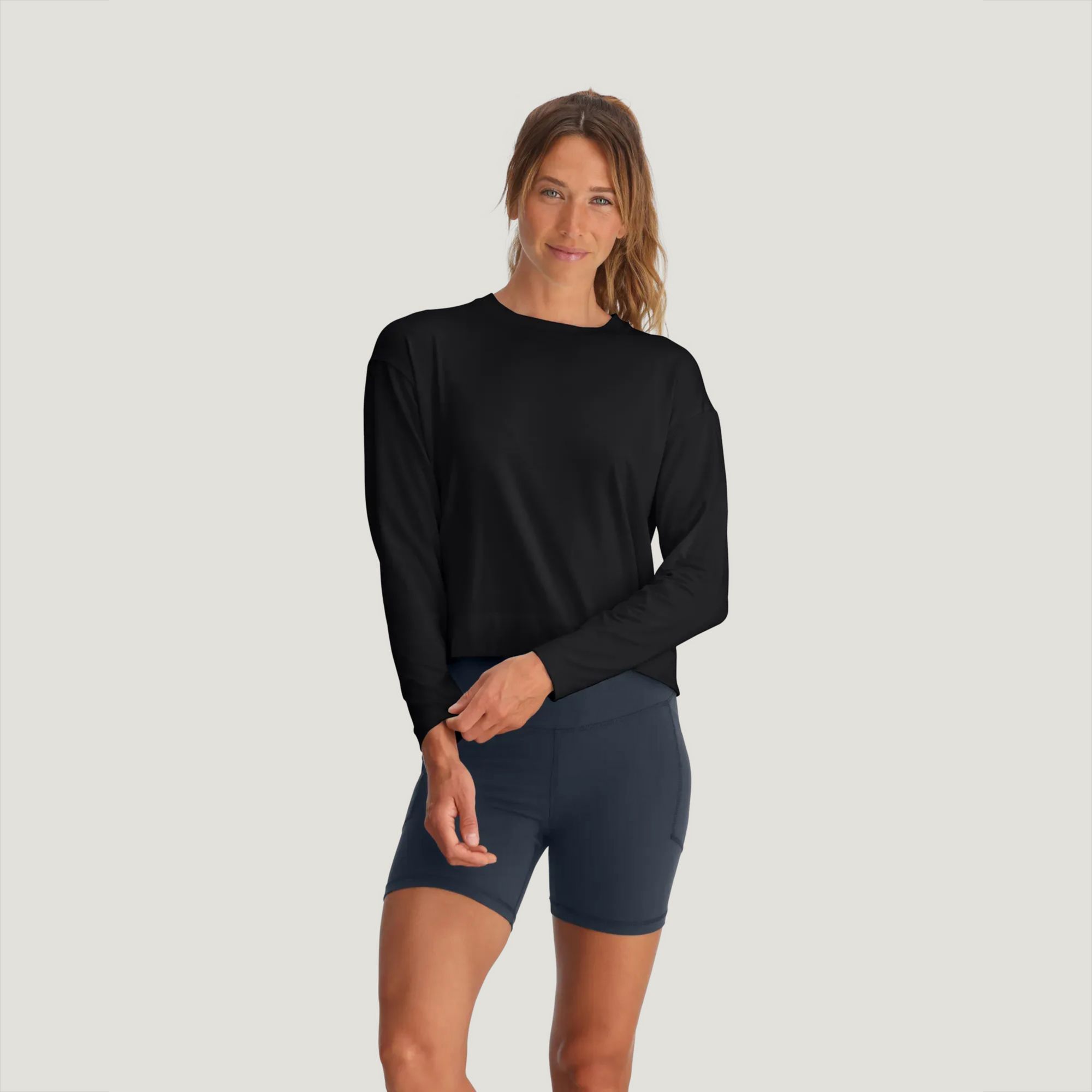 Free Fly Women's Bamboo Shade Crossover Long Sleeve Top