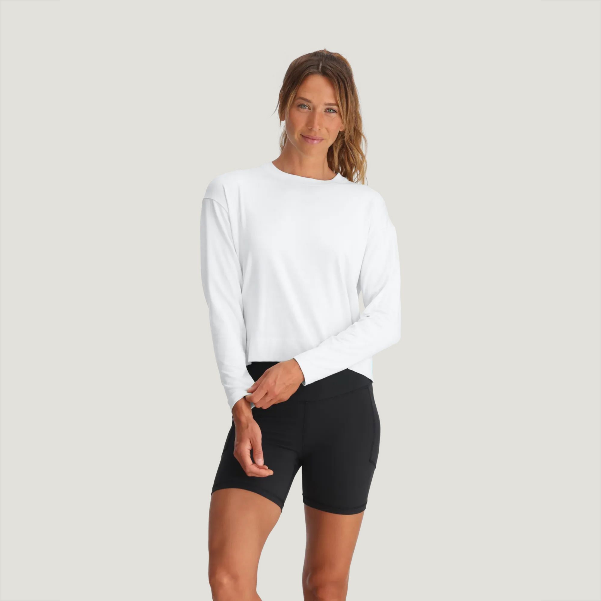 Free Fly Women's Bamboo Shade Crossover Long Sleeve Top