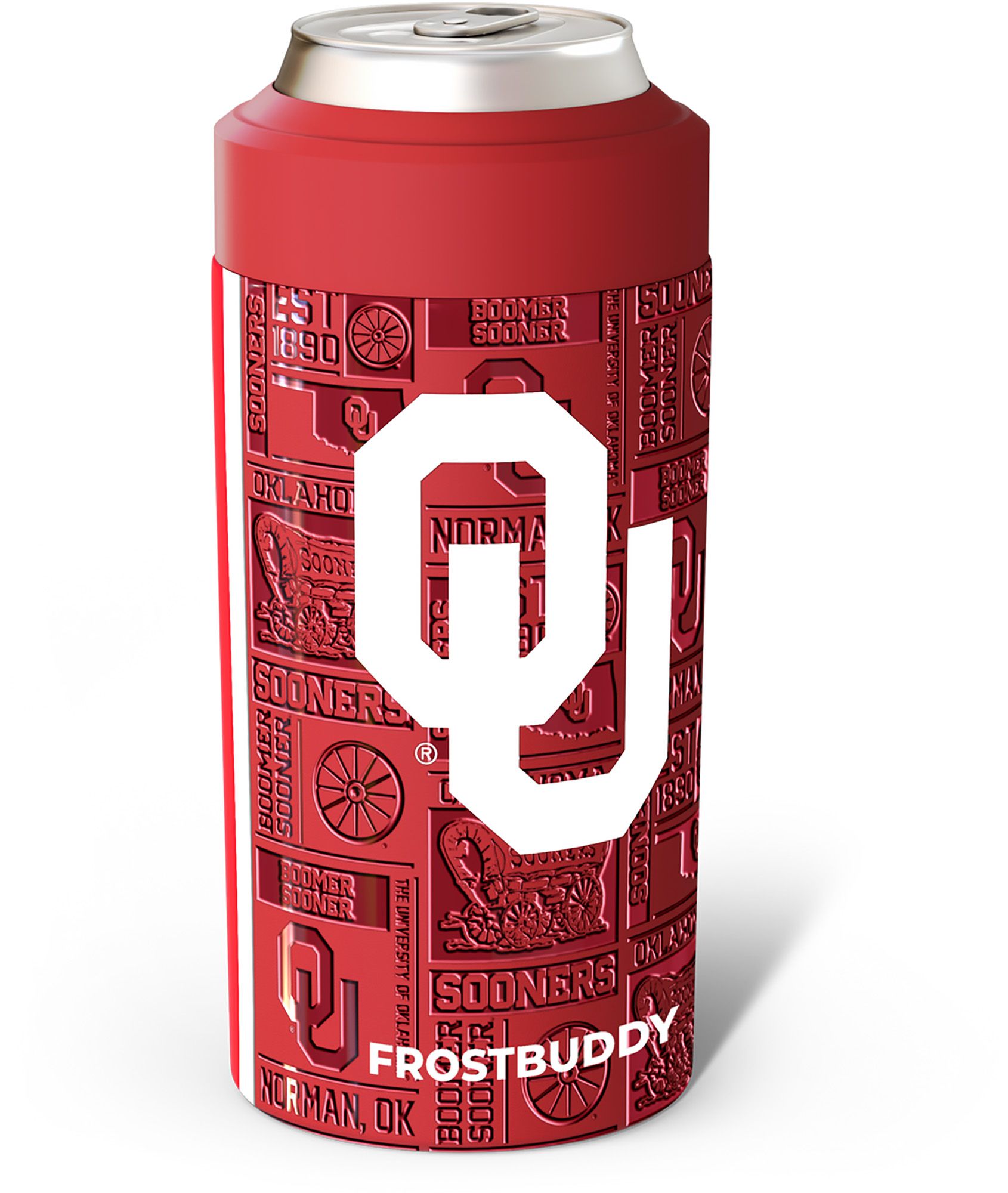 Frost Buddy Adult Oklahoma Sooners Crimson 3D Legacy Can Coozie