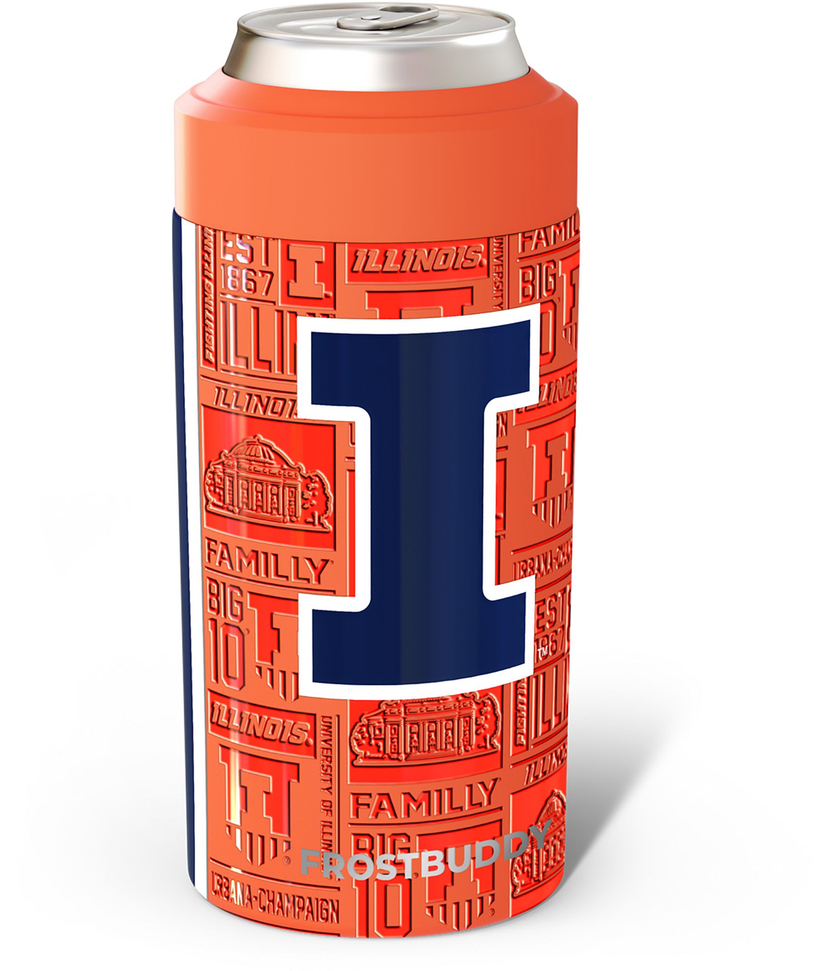 Frost Buddy Adult Illinois Fighting Illini Orange 3D Legacy Can Coozie