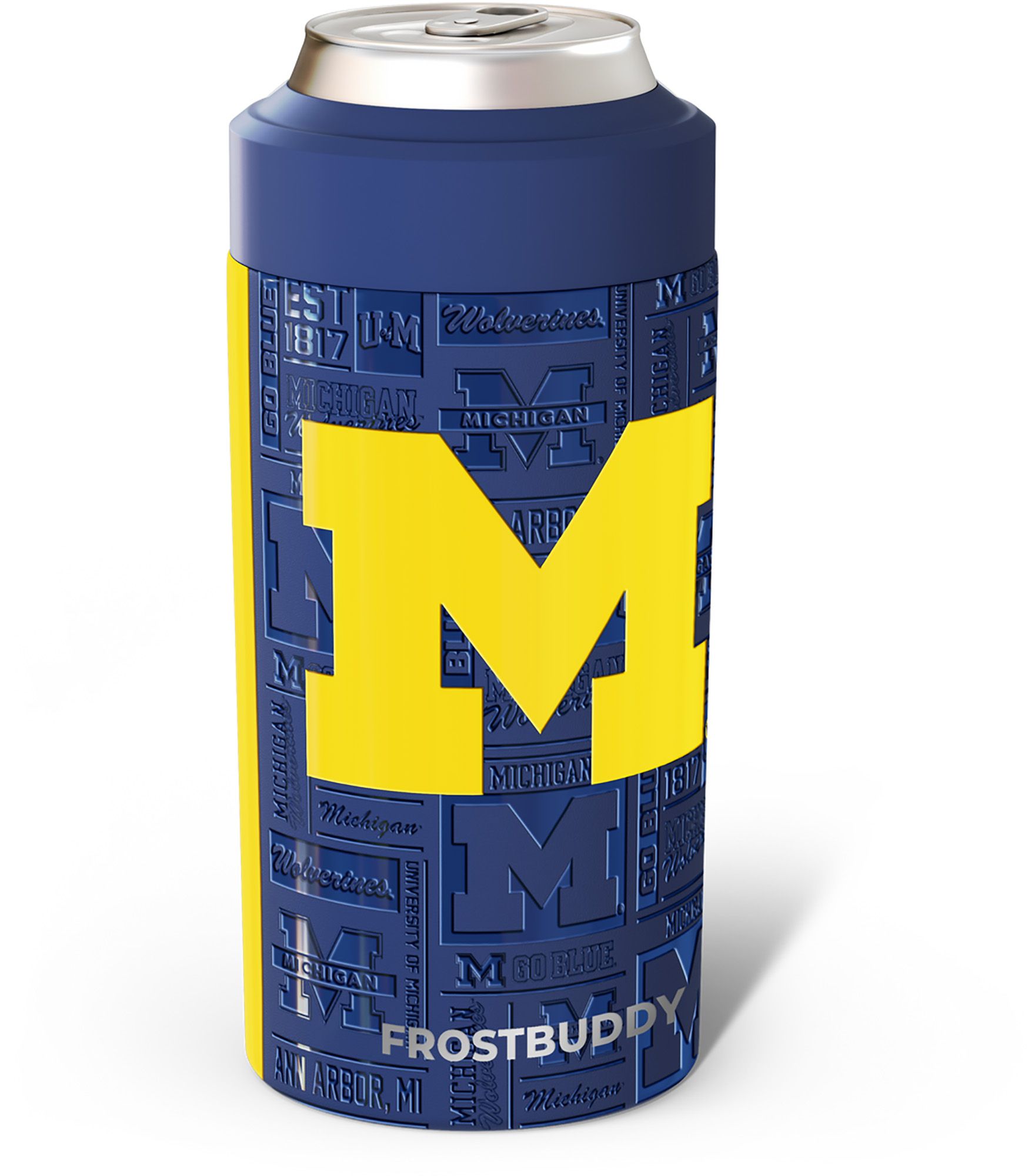 Frost Buddy Adult Michigan Wolverines Navy 3D Legacy Can Coozie
