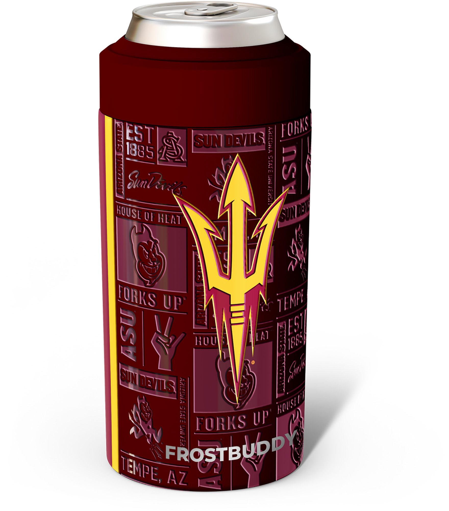 Frost Buddy Adult Arizona State Sun Devils Maroon 3D Legacy Can Coozie - Red
