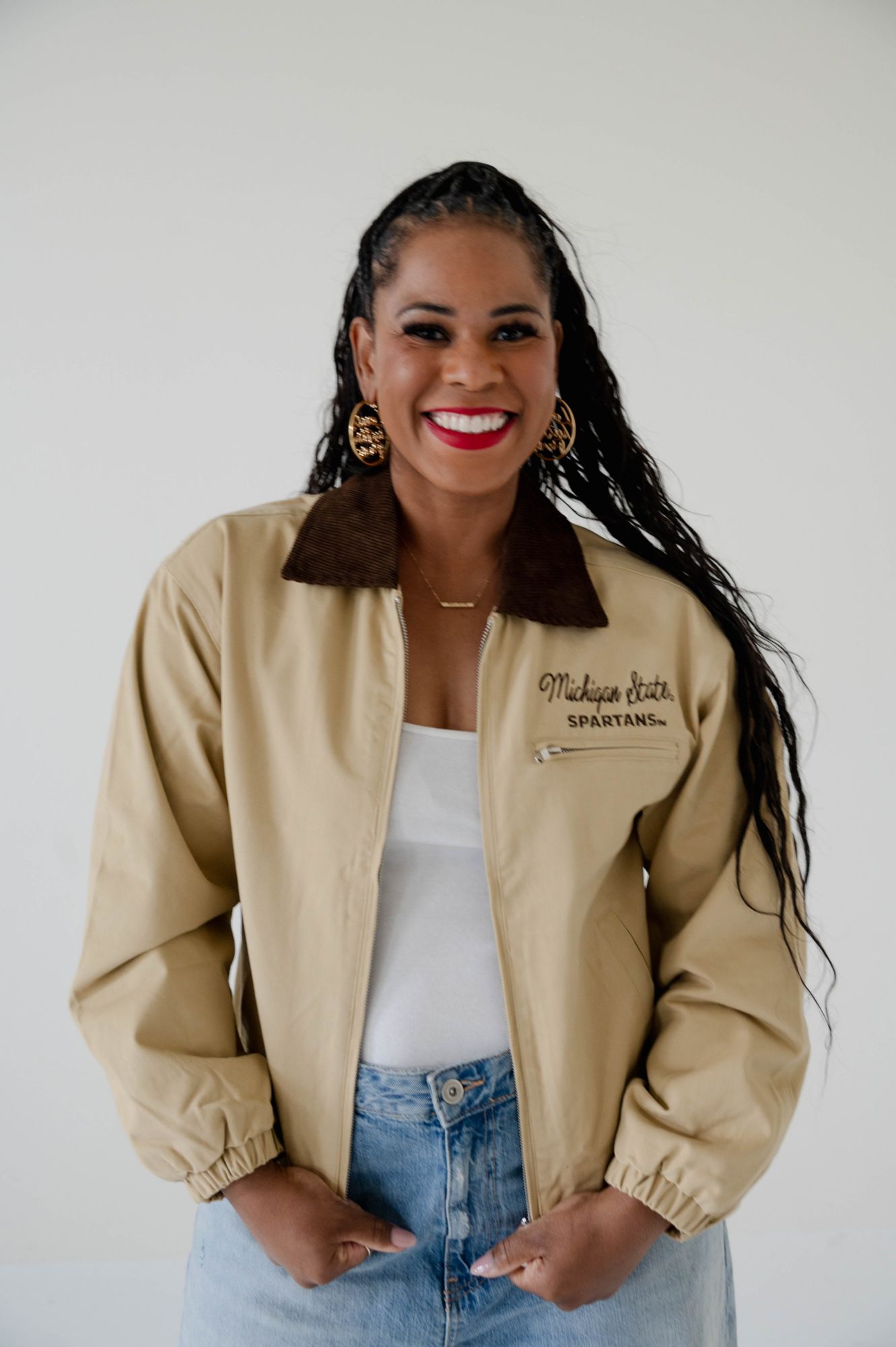 Gameday Social Adult Michigan State Spartans Tan Barn Jacket