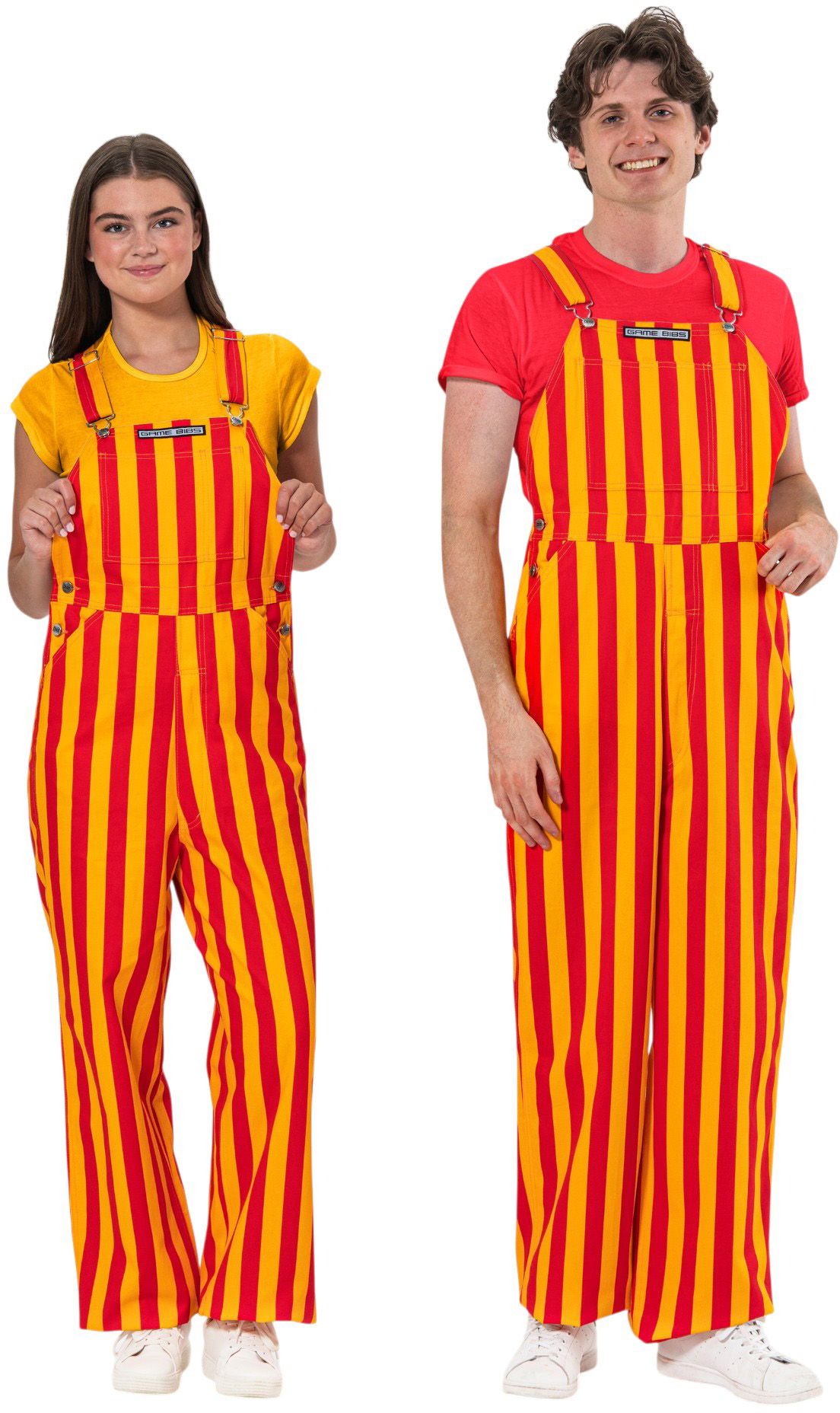 Game Bibs Men's Red/Yellow Striped Overall