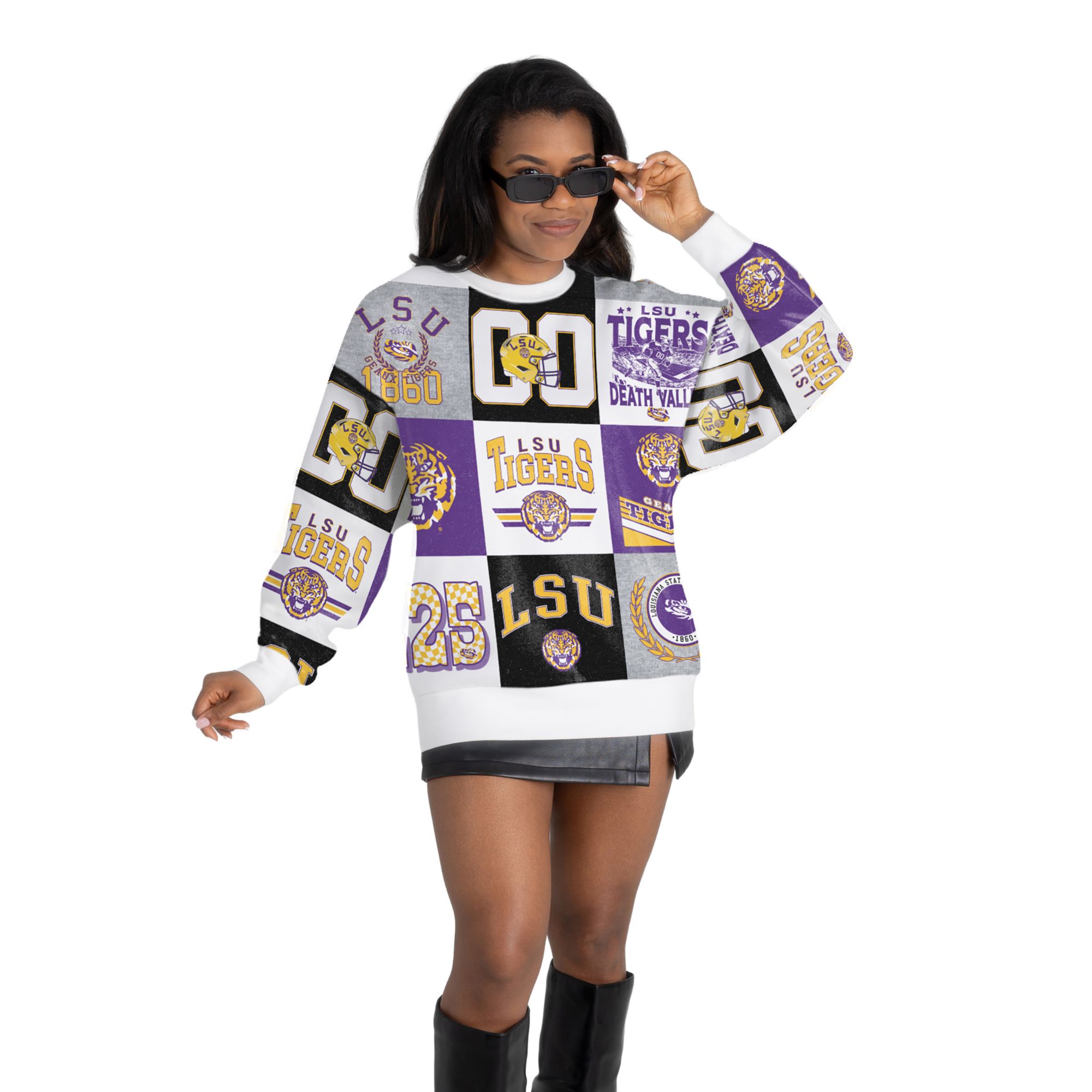 Gameday Couture Women's LSU Tigers All Over Print Crewneck Sweatshirt
