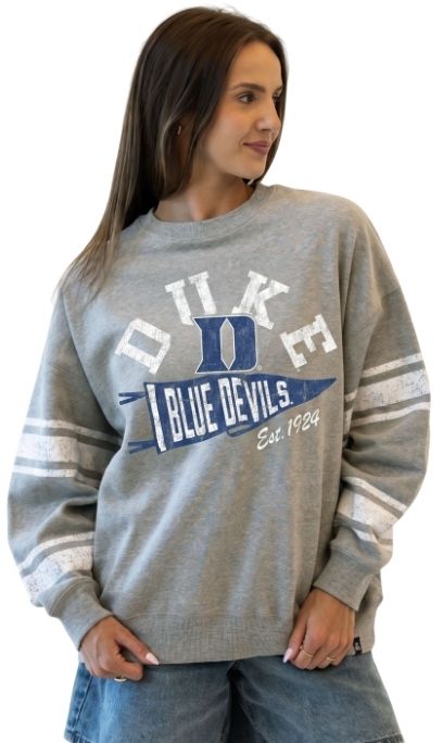 Gameday Social Women's Duke Blue Devils Heather Gray Stillson Crewneck Sweatshirt