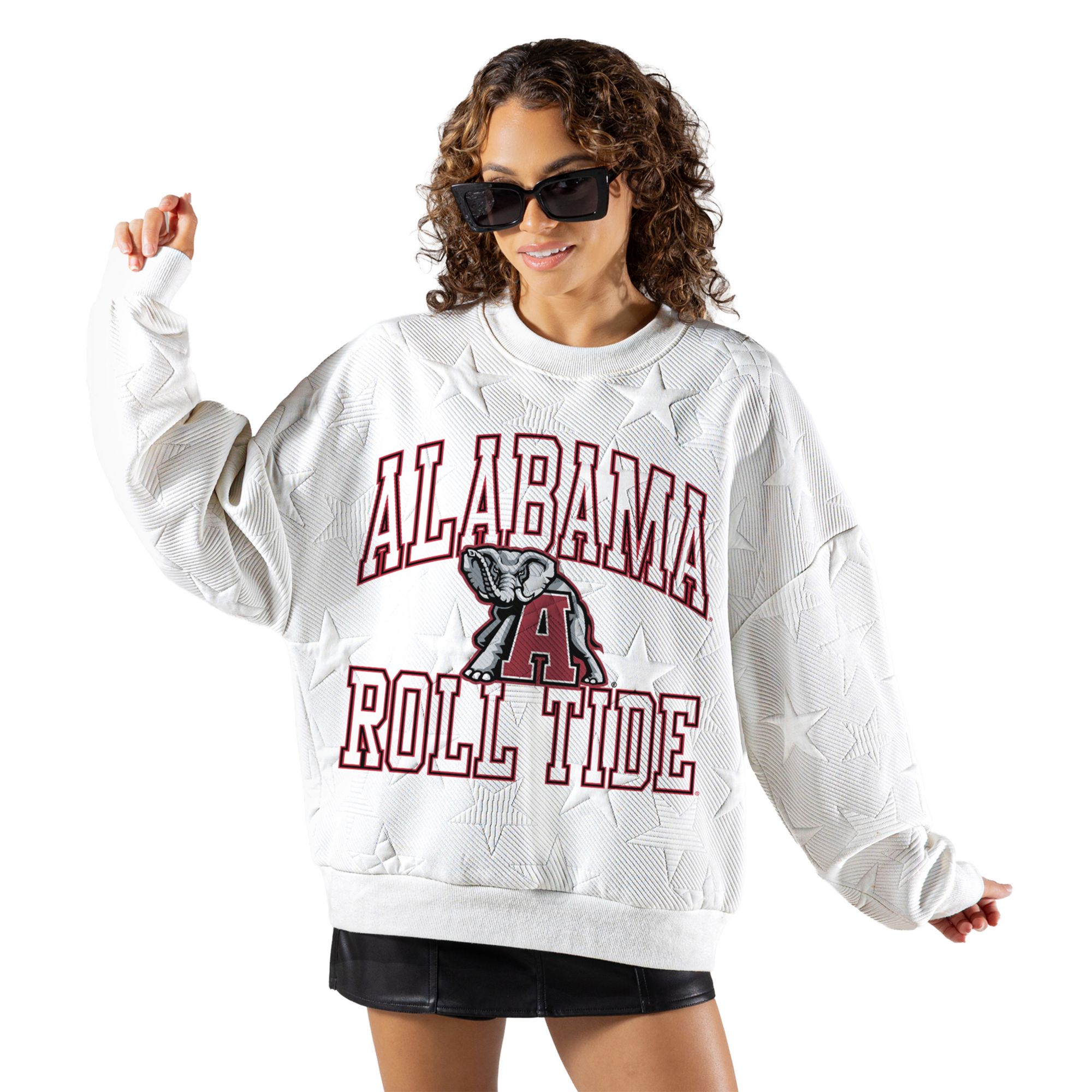 Gameday Couture Women's Alabama Crimson Tide Embossed Stars Premium Crewneck Sweatshirt