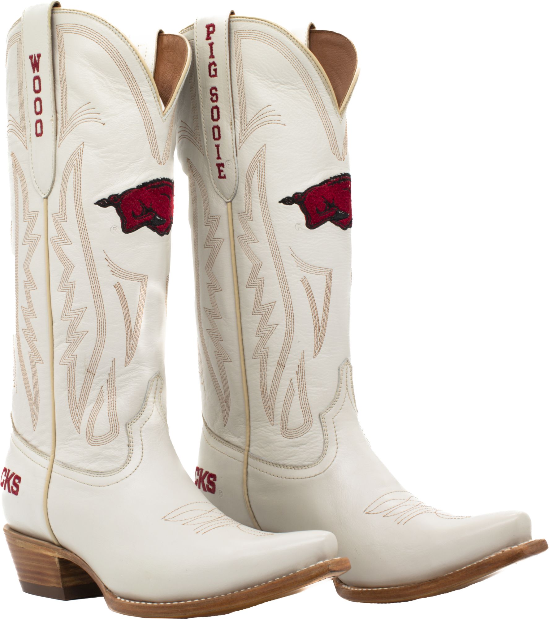 Gameday Boots Women's Arkansas Razorbacks Ivory Tall Leather 14"Western Boots