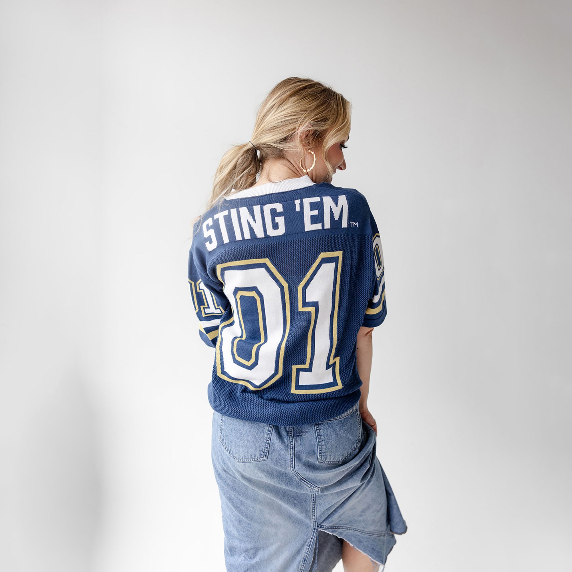 Gameday Social Women's Georgia Tech Yellow Jackets Navy Sweater Jersey