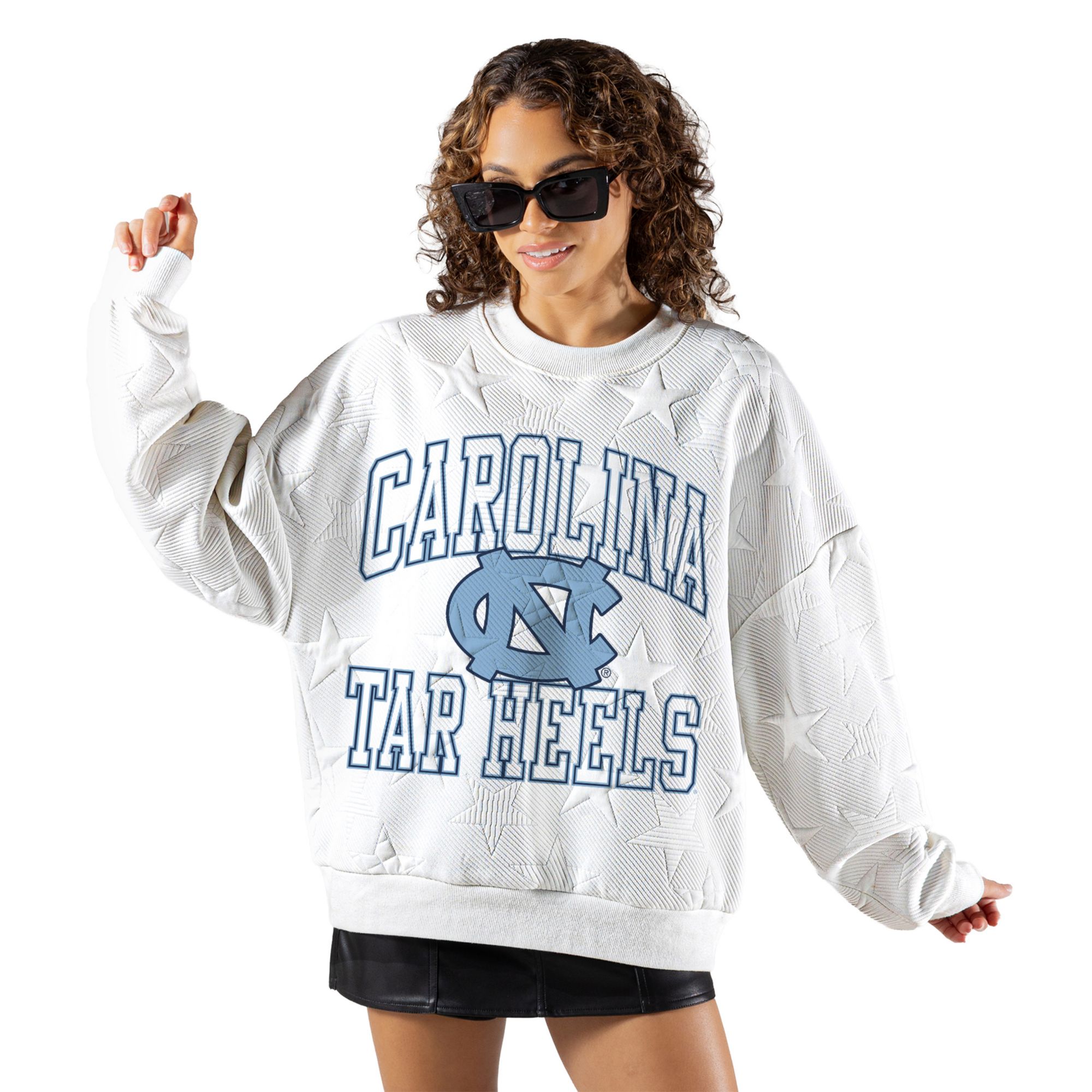 Gameday Couture Women's North Carolina Tar Heels Embossed Stars Premium Crewneck Sweatshirt