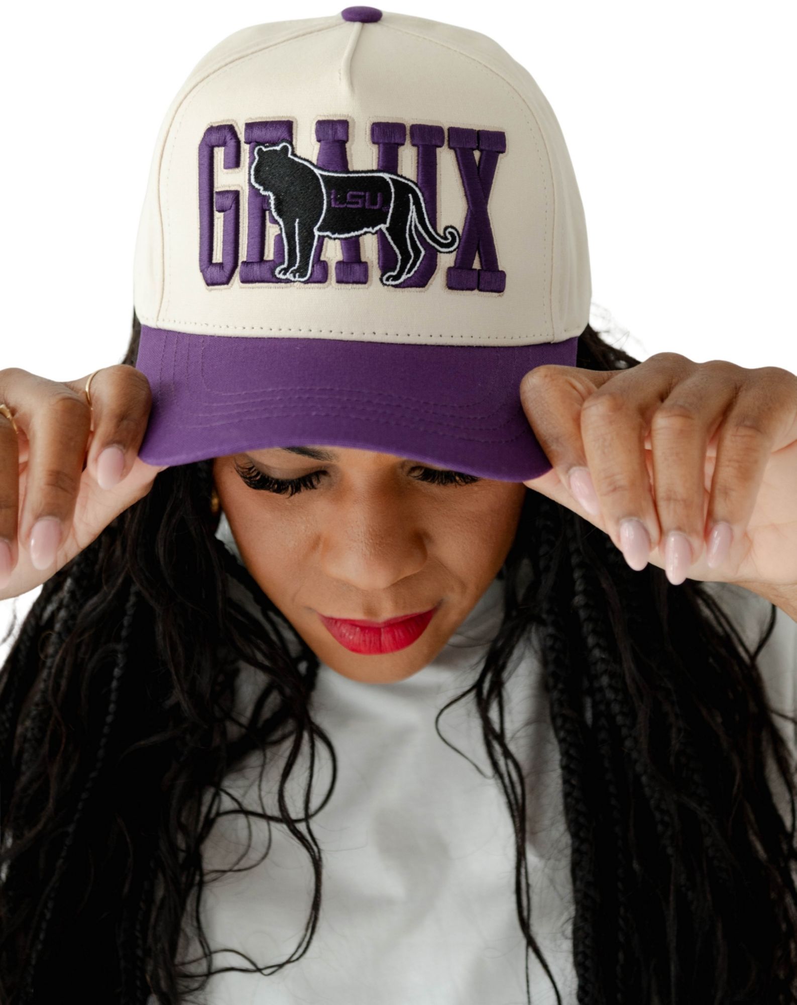 Gameday Social Women's LSU Tigers Purple Mascot Patch Hat