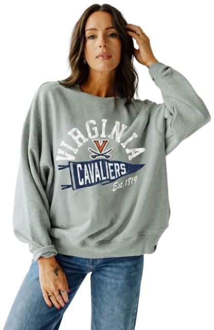 Gameday Social Women's Virginia Cavaliers Heather Grey Starlite Crewneck Sweatshirt