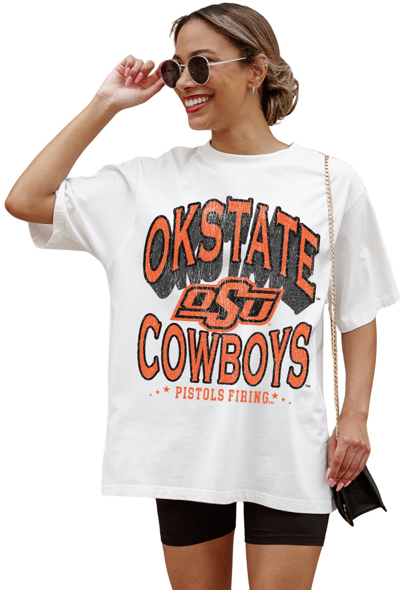 Gameday Couture Women's Oklahoma State Cowboys Ivory Oversized T-Shirt