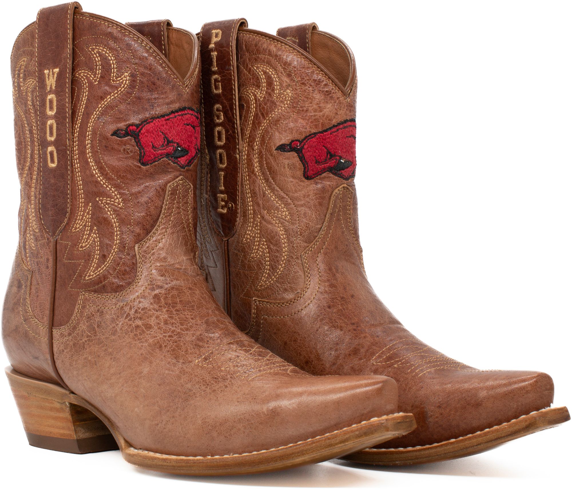 Gameday Boots Women's Arkansas Razorbacks Tan Sarah Shorty 8"Western Boots