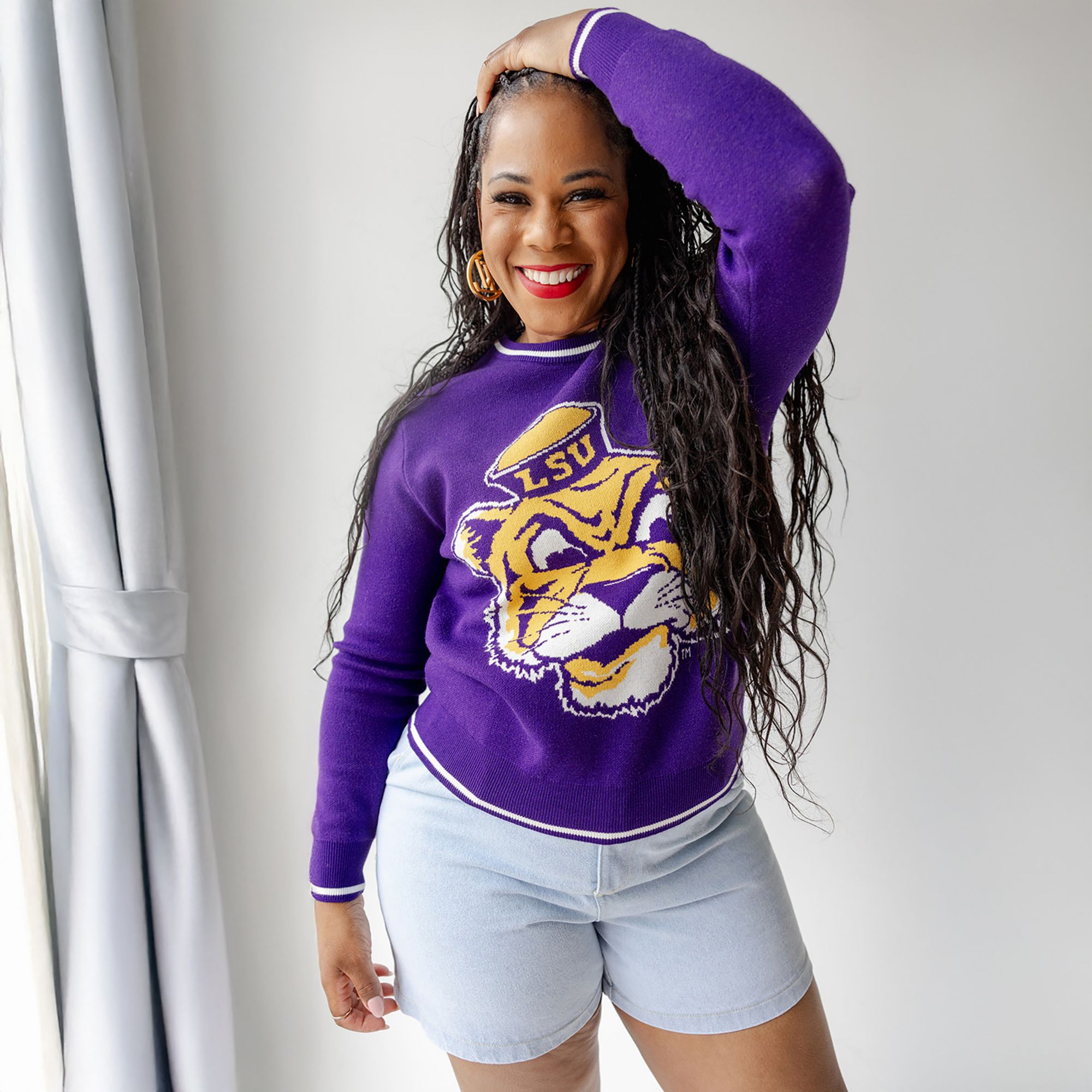 Gameday Social Women's LSU Tigers Purple Wicks Sweater