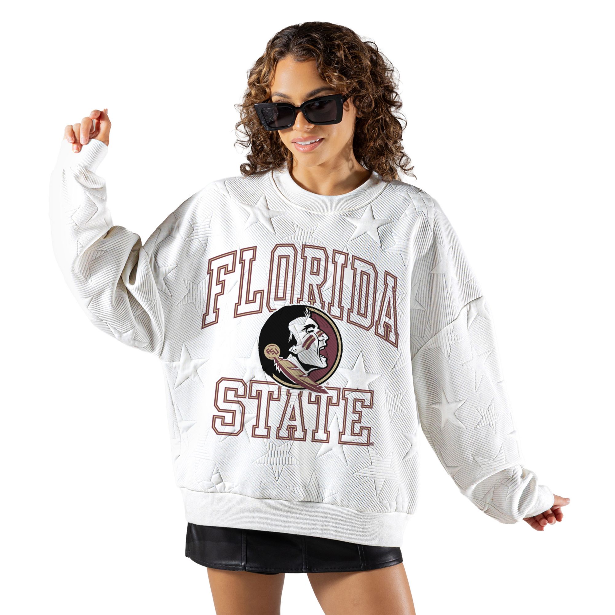 Gameday Couture Women's Florida State Seminoles Embossed Stars Premium Crewneck Sweatshirt