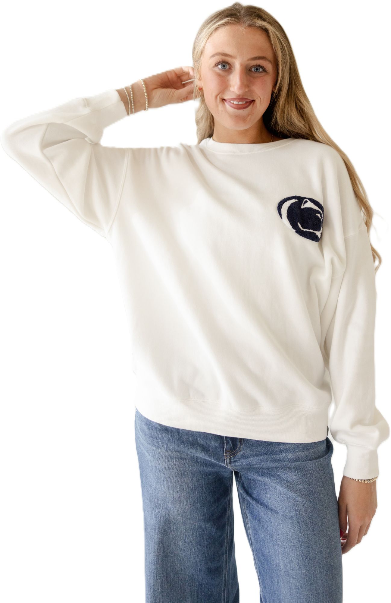 Gameday Social Women's Penn State Nittany Lions White Suave Suede Crewneck Sweatshirt