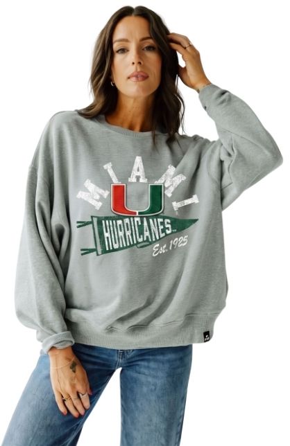 Gameday Social Women's Miami Hurricanes Stillson Crewneck Sweatshirt