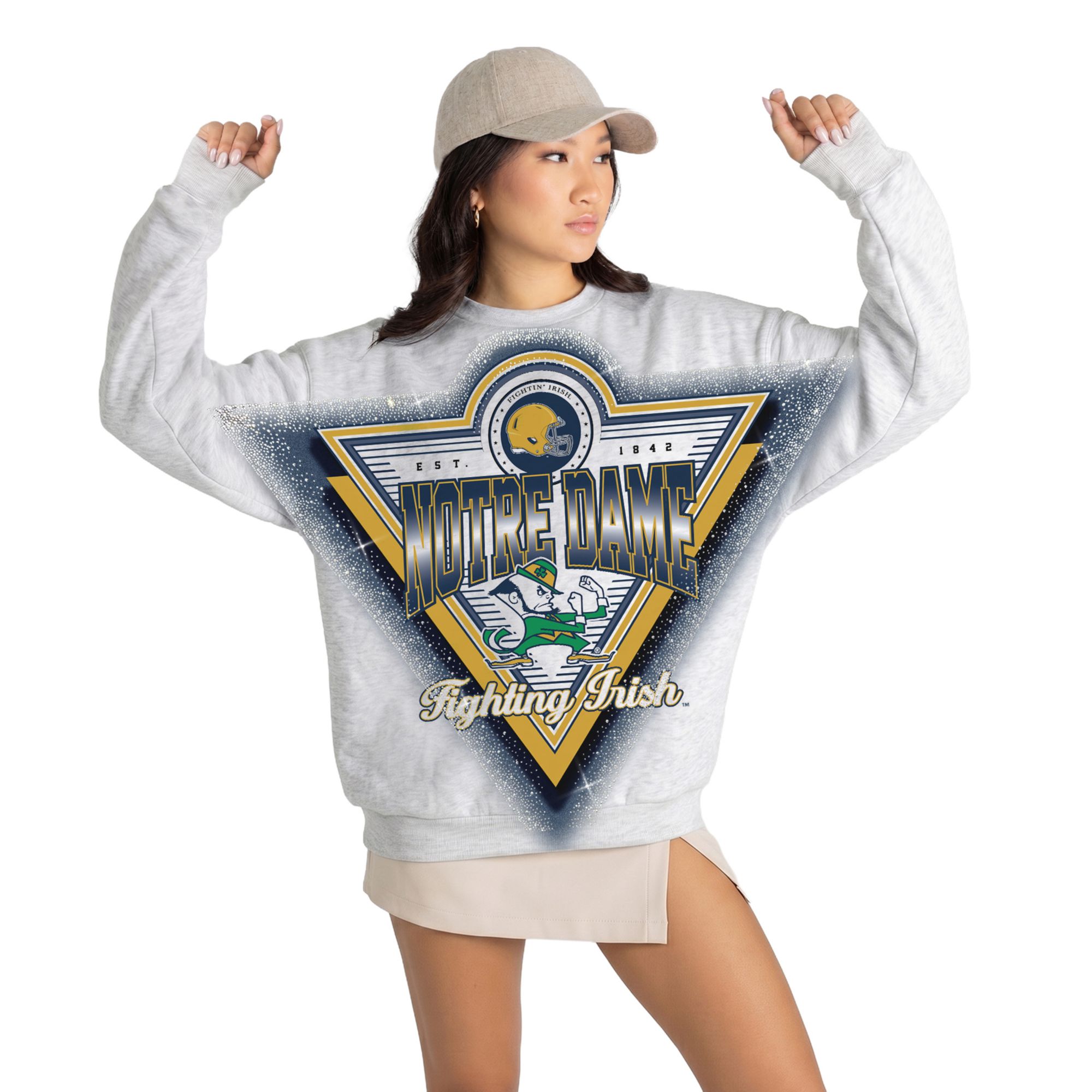 Gameday Couture Women's Notre Dame Fighting Irish Rhinestone Premium Crewneck Sweatshirt