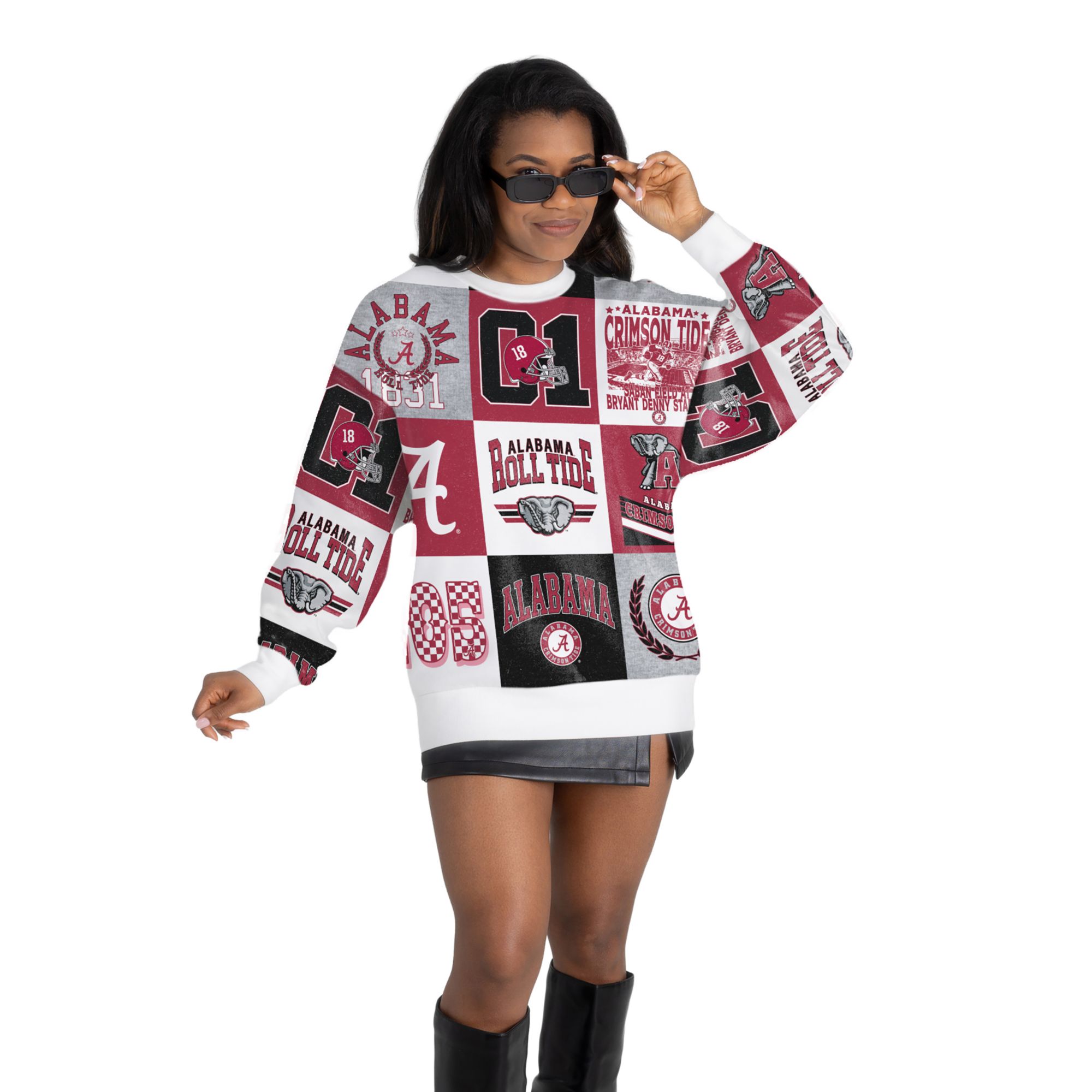 Gameday Couture Women's Alabama Crimson Tide All Over Print Crewneck Sweatshirt