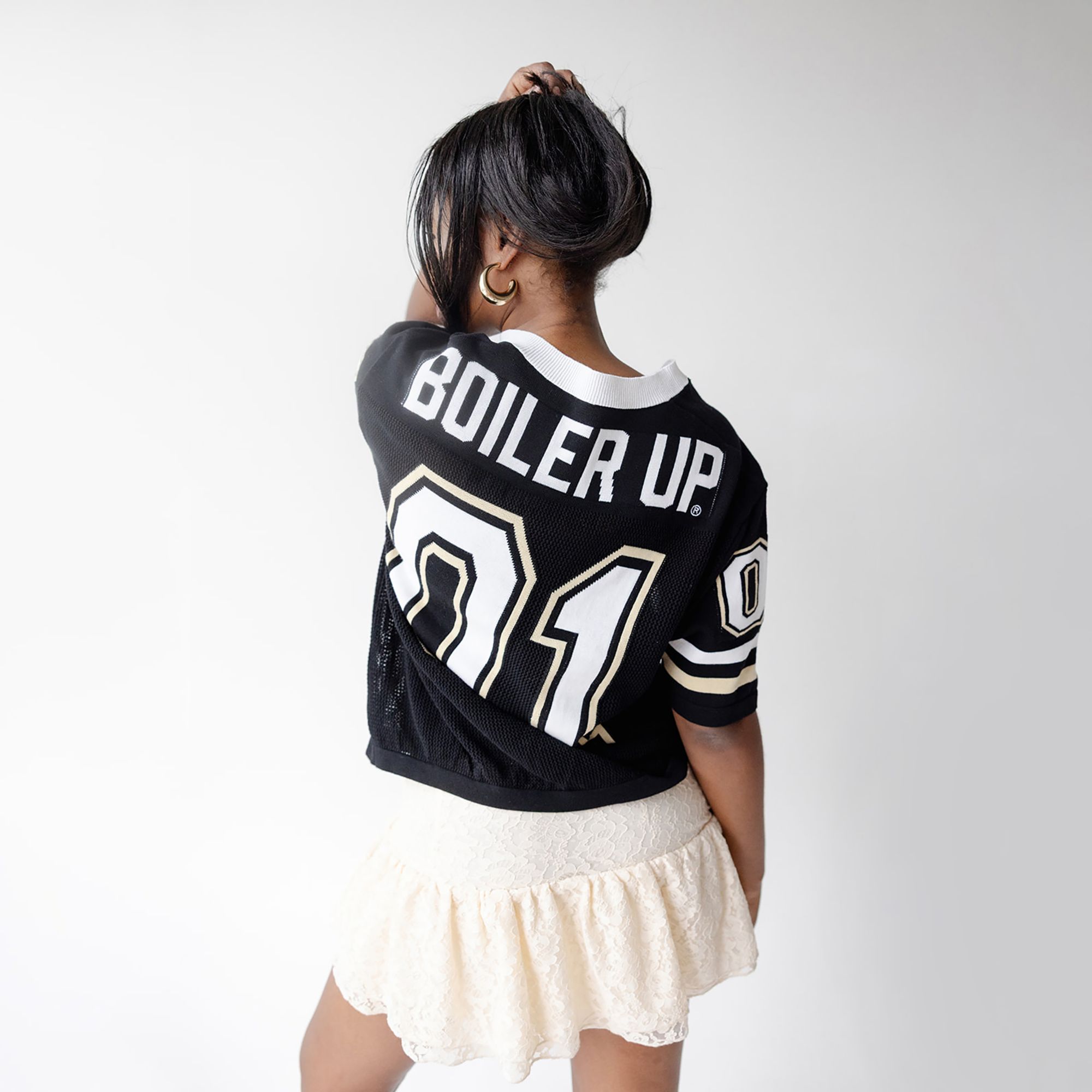 Gameday Social Women's Purdue Boilermakers Black Sweater Jersey