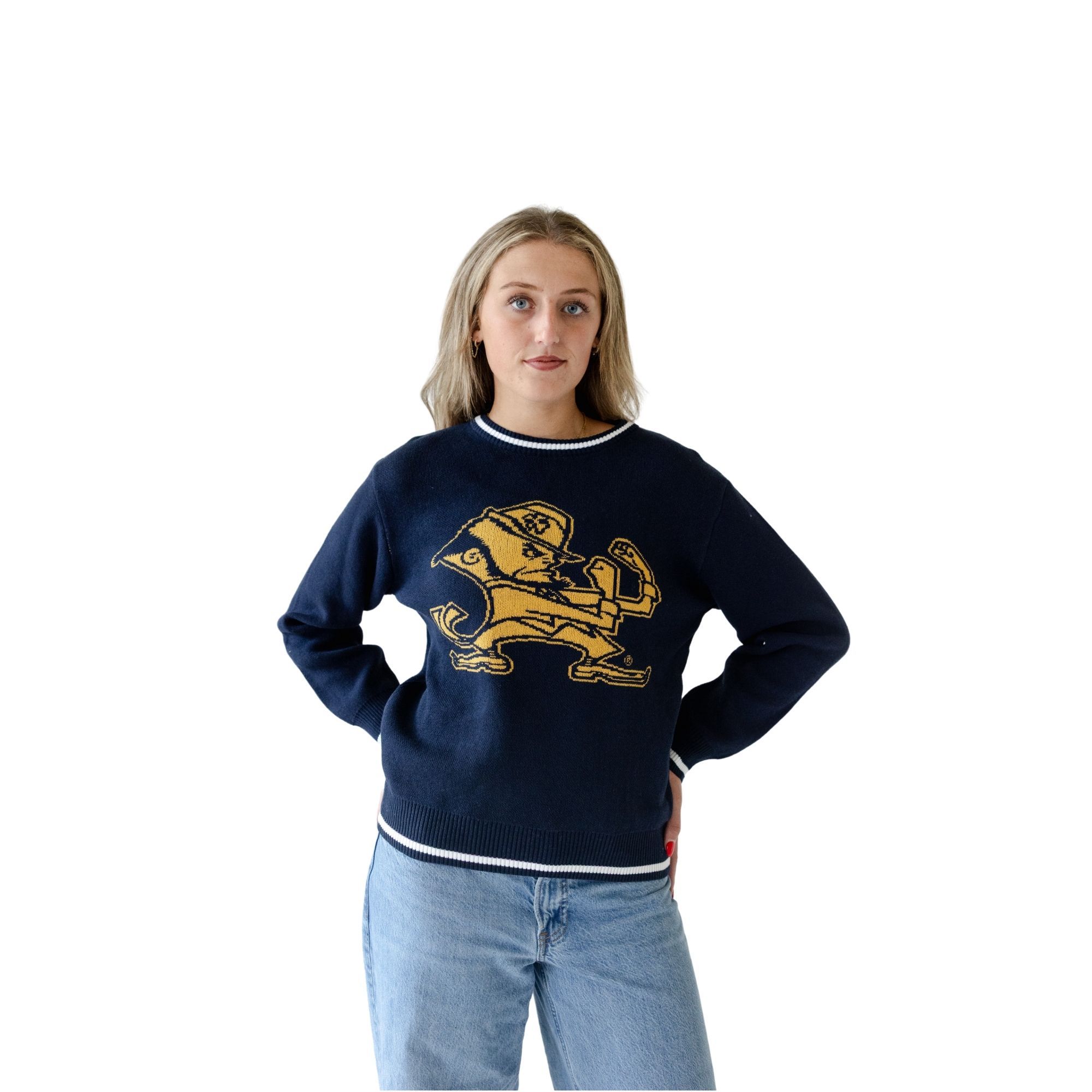 Gameday Social Women's Notre Dame Fighting Irish Navy Wicks Sweater
