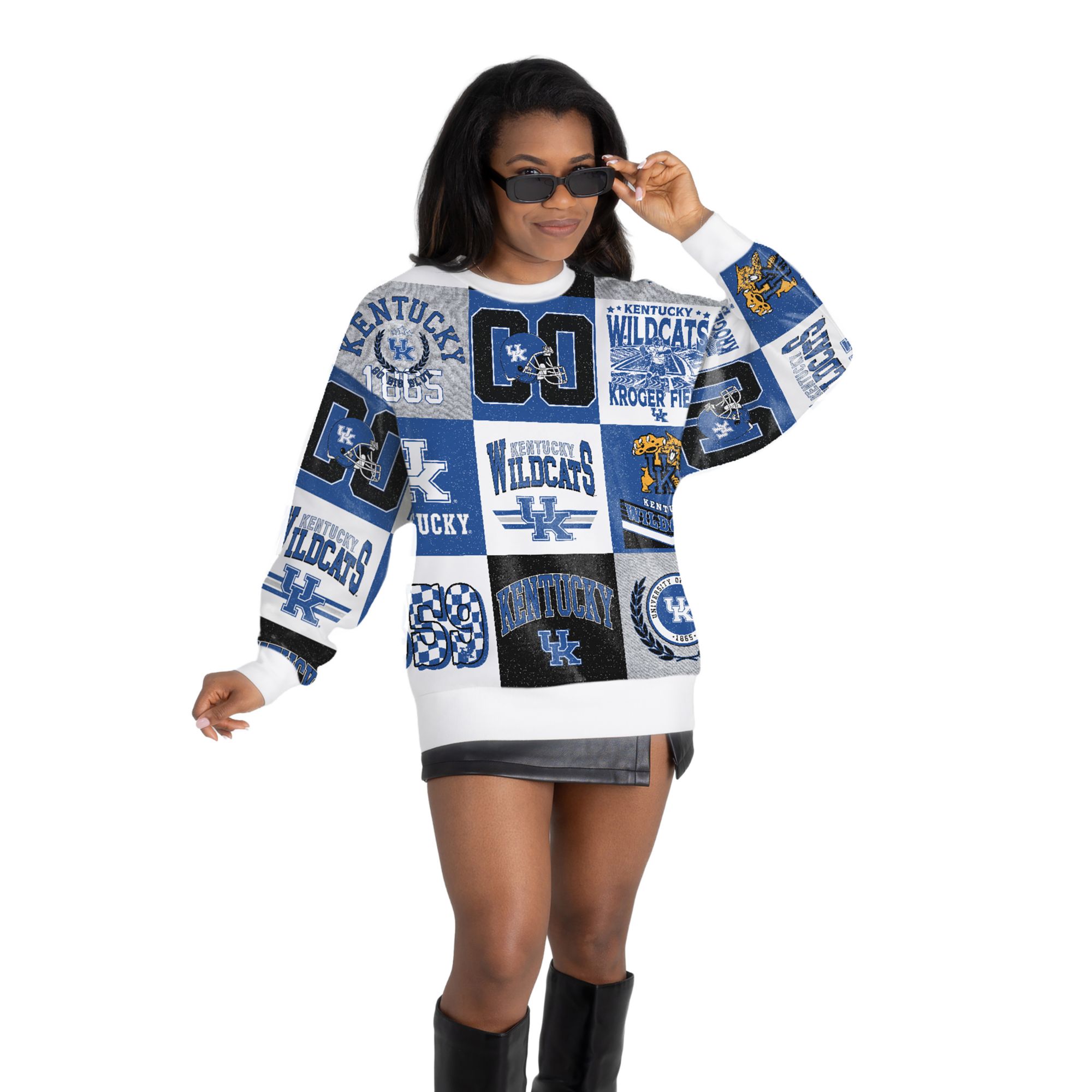 Gameday Couture Women's Kentucky Wildcats All Over Print Crewneck Sweatshirt
