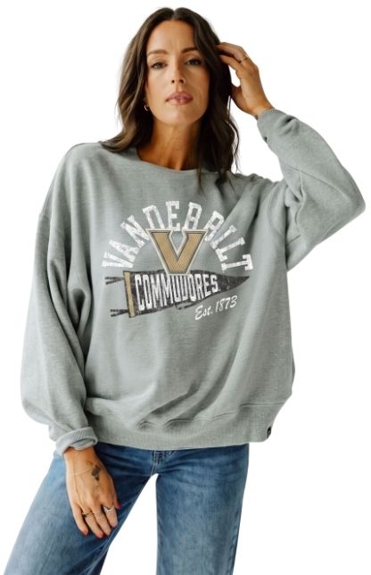Gameday Social Women's Vanderbilt Commodores Heather Grey Starlite Crewneck Sweatshirt