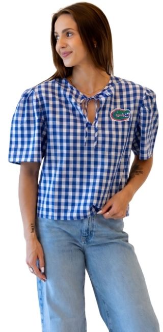 Gameday Social Women's Florida Gators White Varsity Shine Blouse