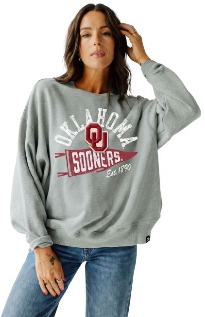 Gameday Social Women's Oklahoma Sooners Stillson Crewneck Sweatshirt